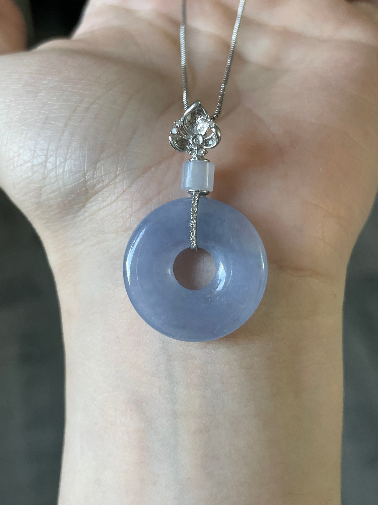 紫罗兰甜甜圈翡翠吊坠