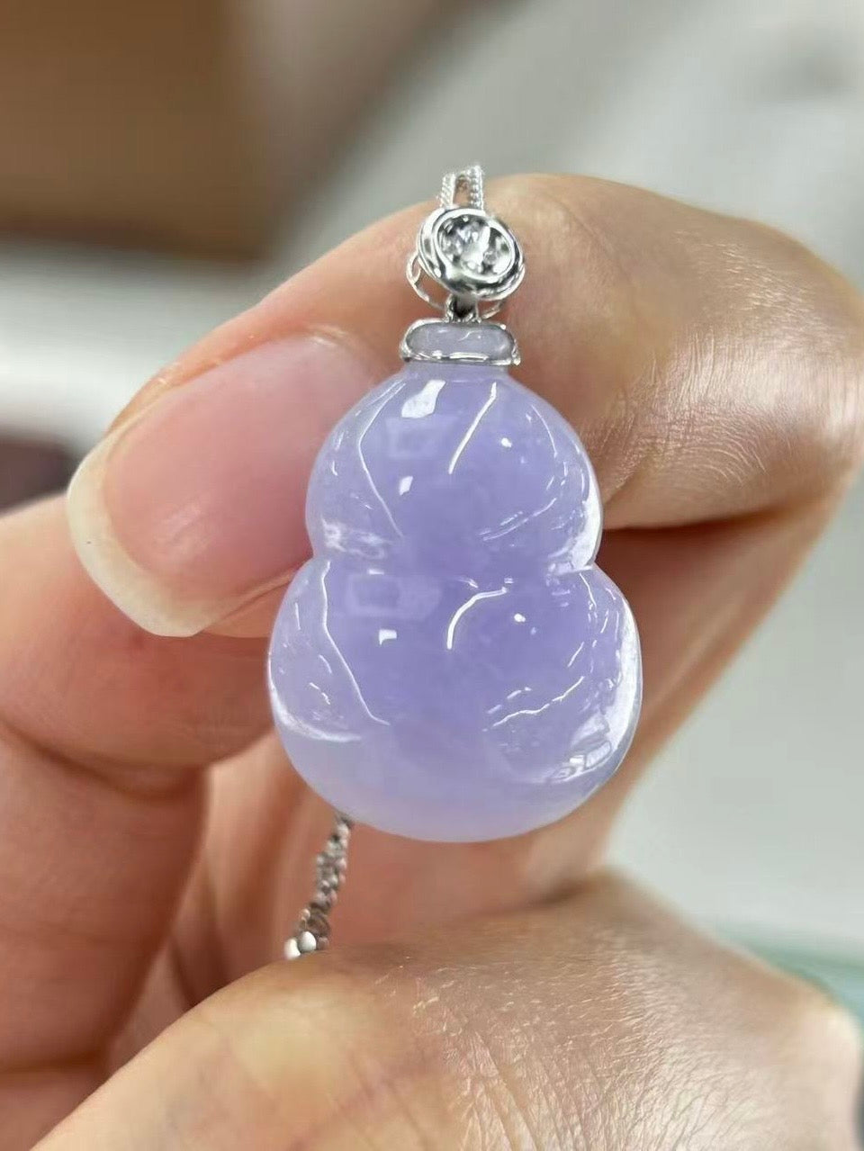 预定专拍 紫罗兰葫芦吊坠18k