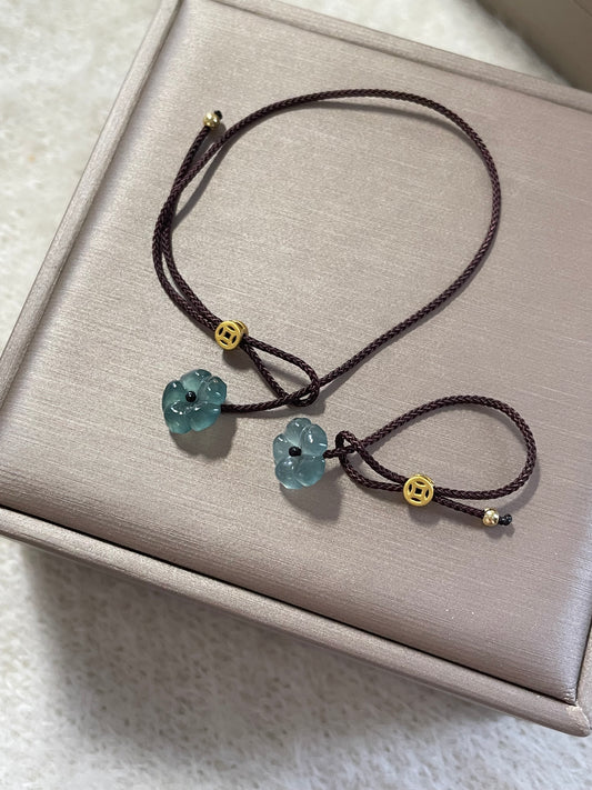 翡翠小花棕绳-手绳