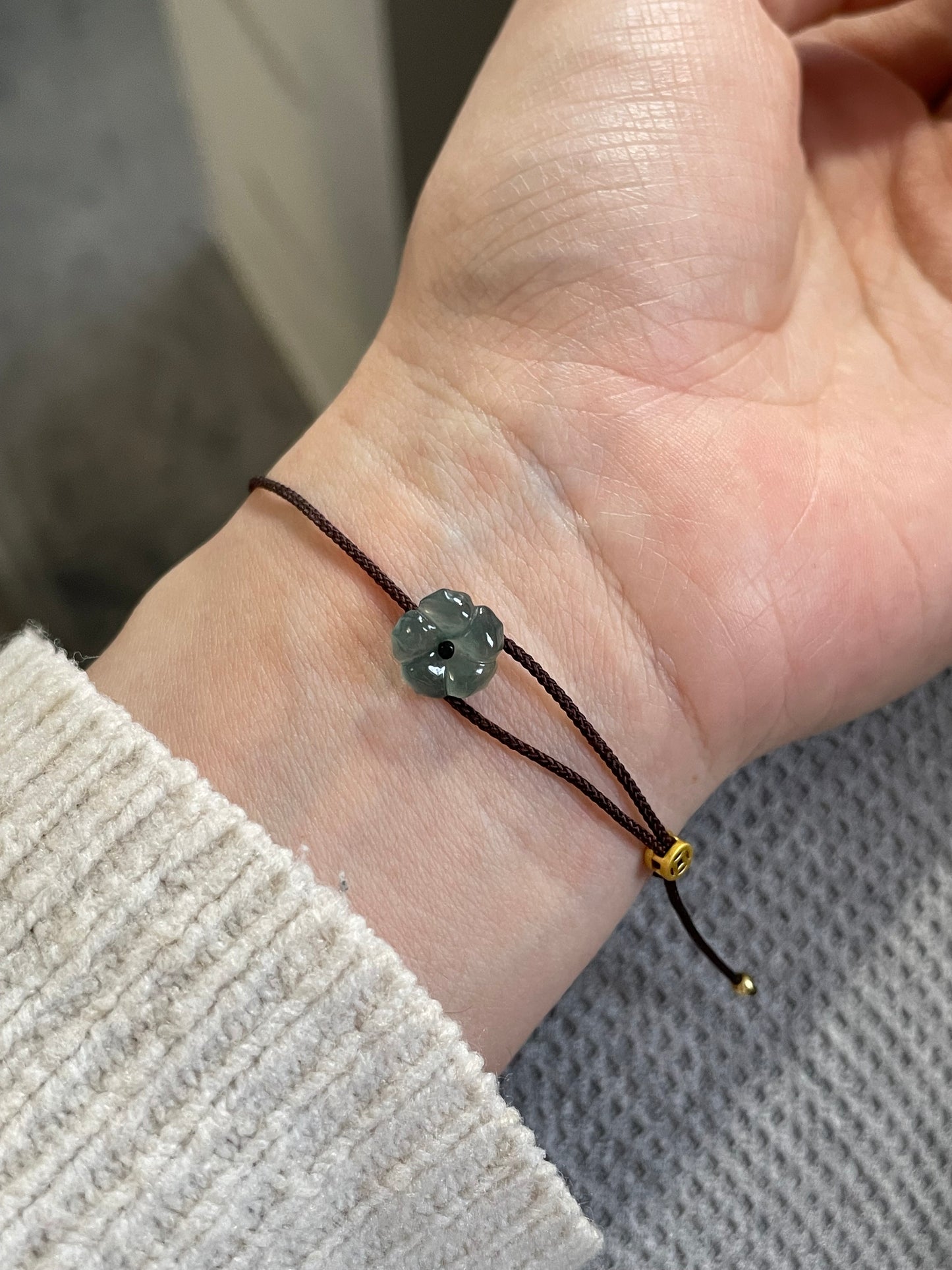 翡翠小花棕绳-手绳