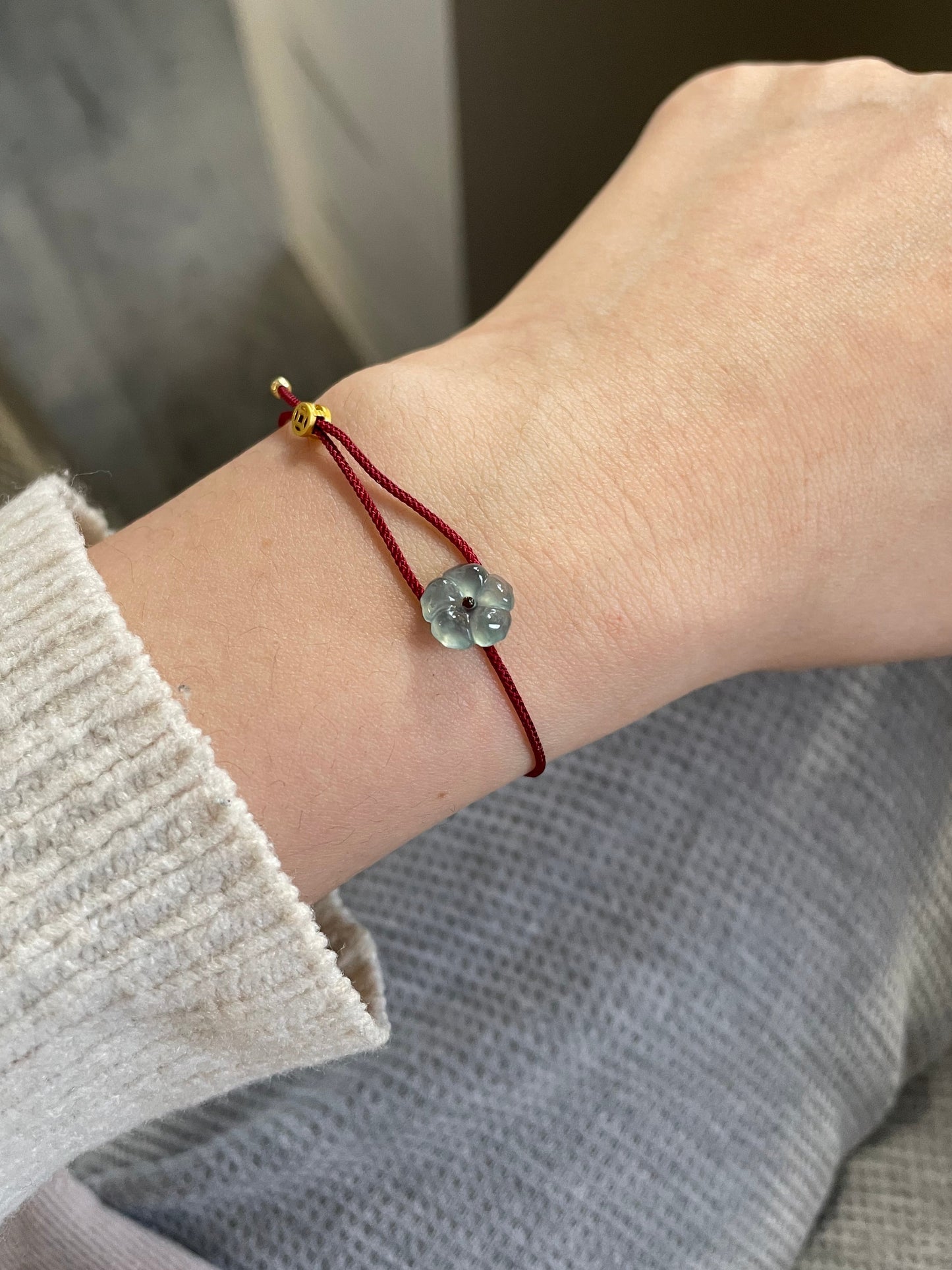 翡翠小花红绳-手绳