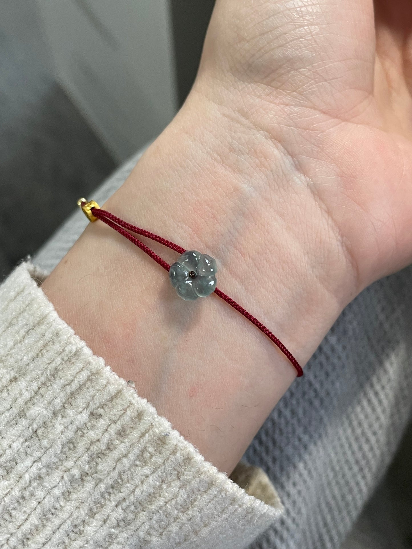 翡翠小花红绳-手绳