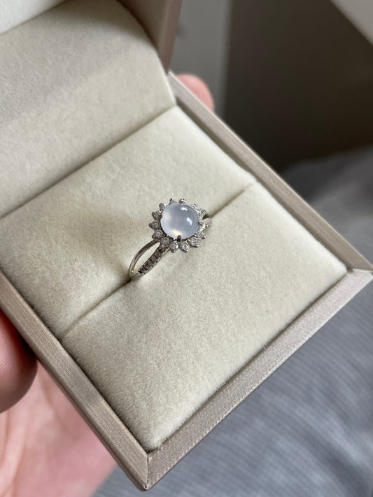 高冰白冰翡翠戒指