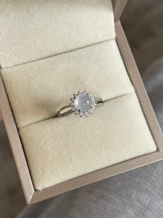 高冰白冰翡翠戒指