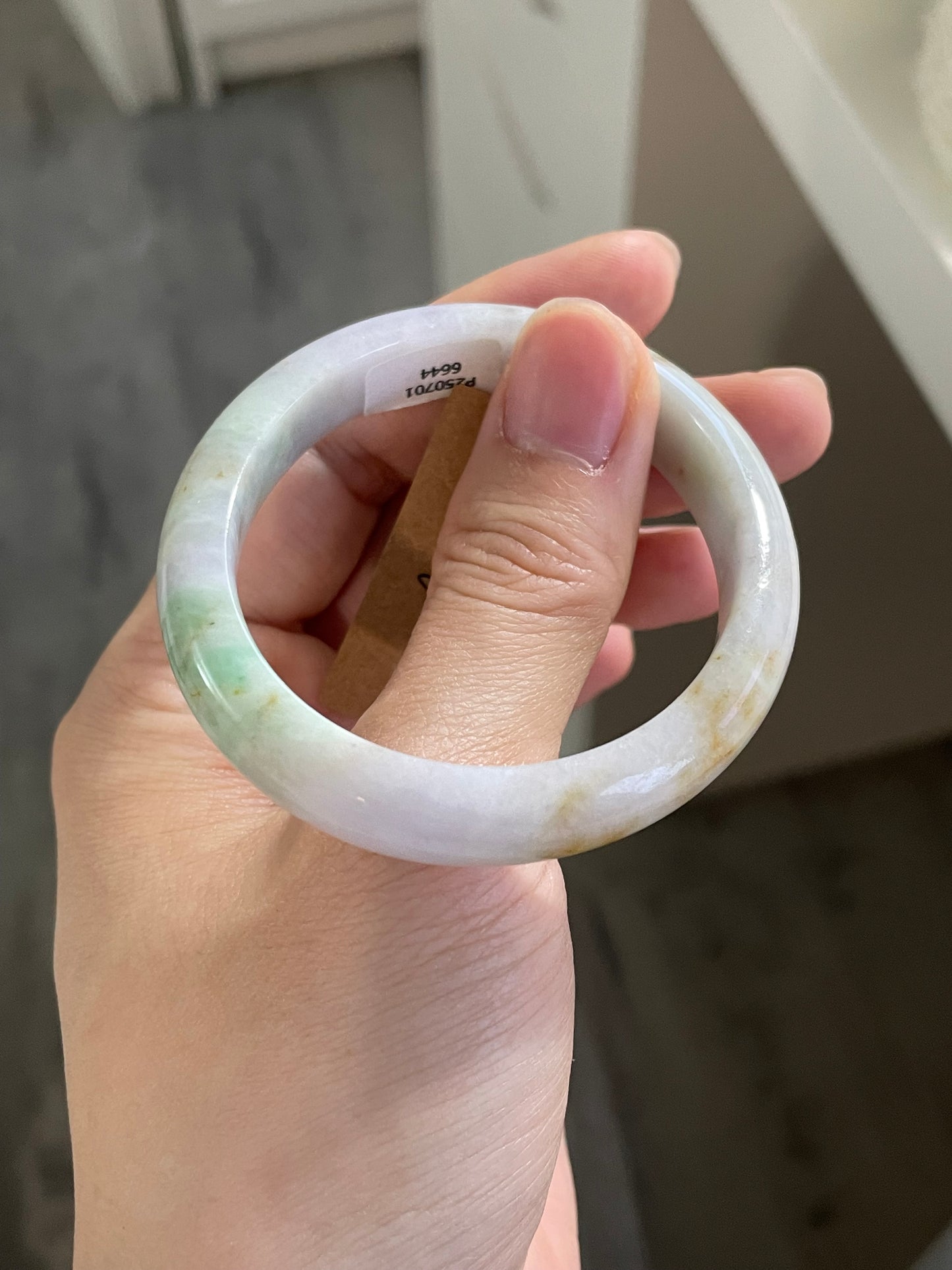 贵妃多彩翡翠手镯 圈口 50