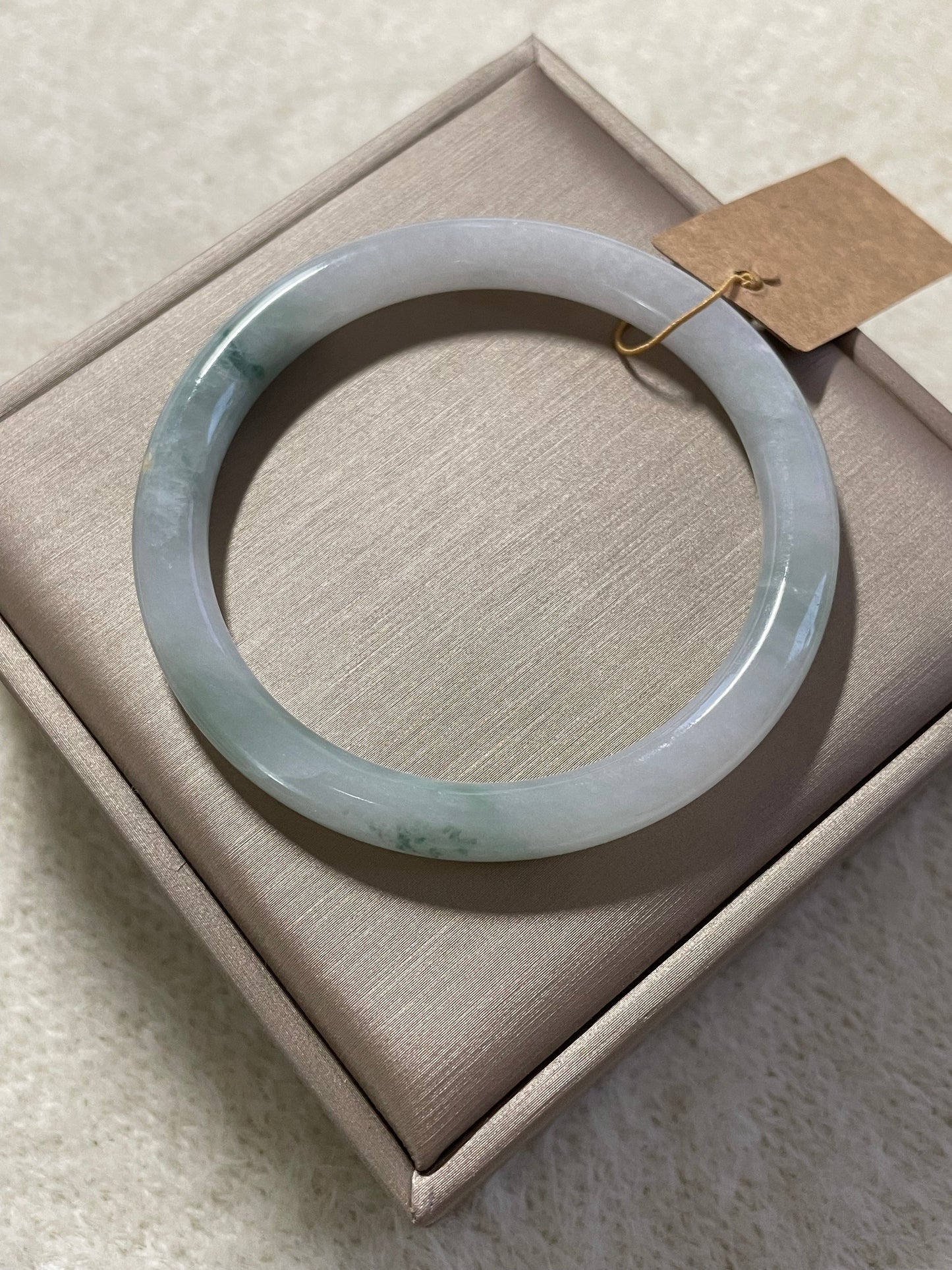 冰润圆条翡翠手镯 圈口 52.5