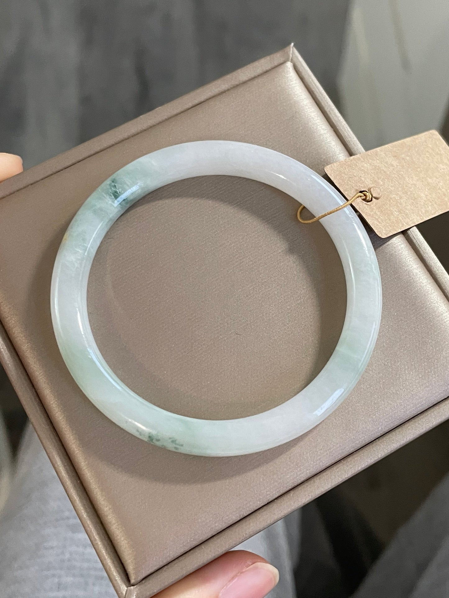 冰润圆条翡翠手镯 圈口 52.5