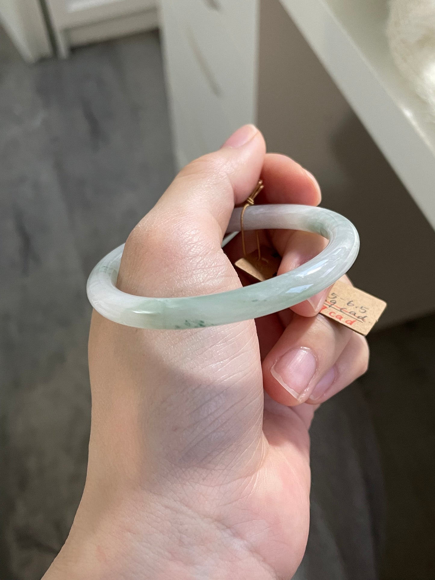 冰润圆条翡翠手镯 圈口 52.5