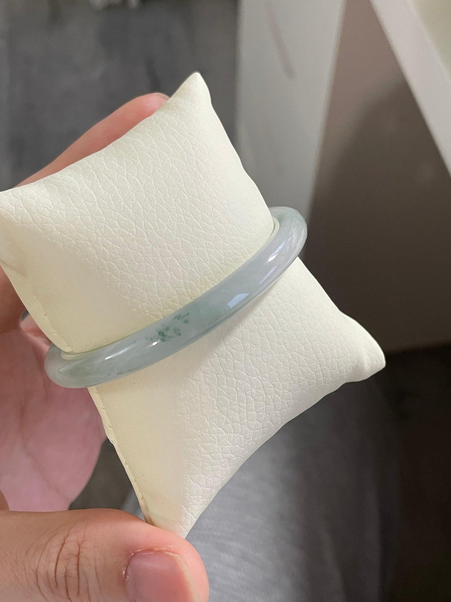 冰润圆条翡翠手镯 圈口 52.5