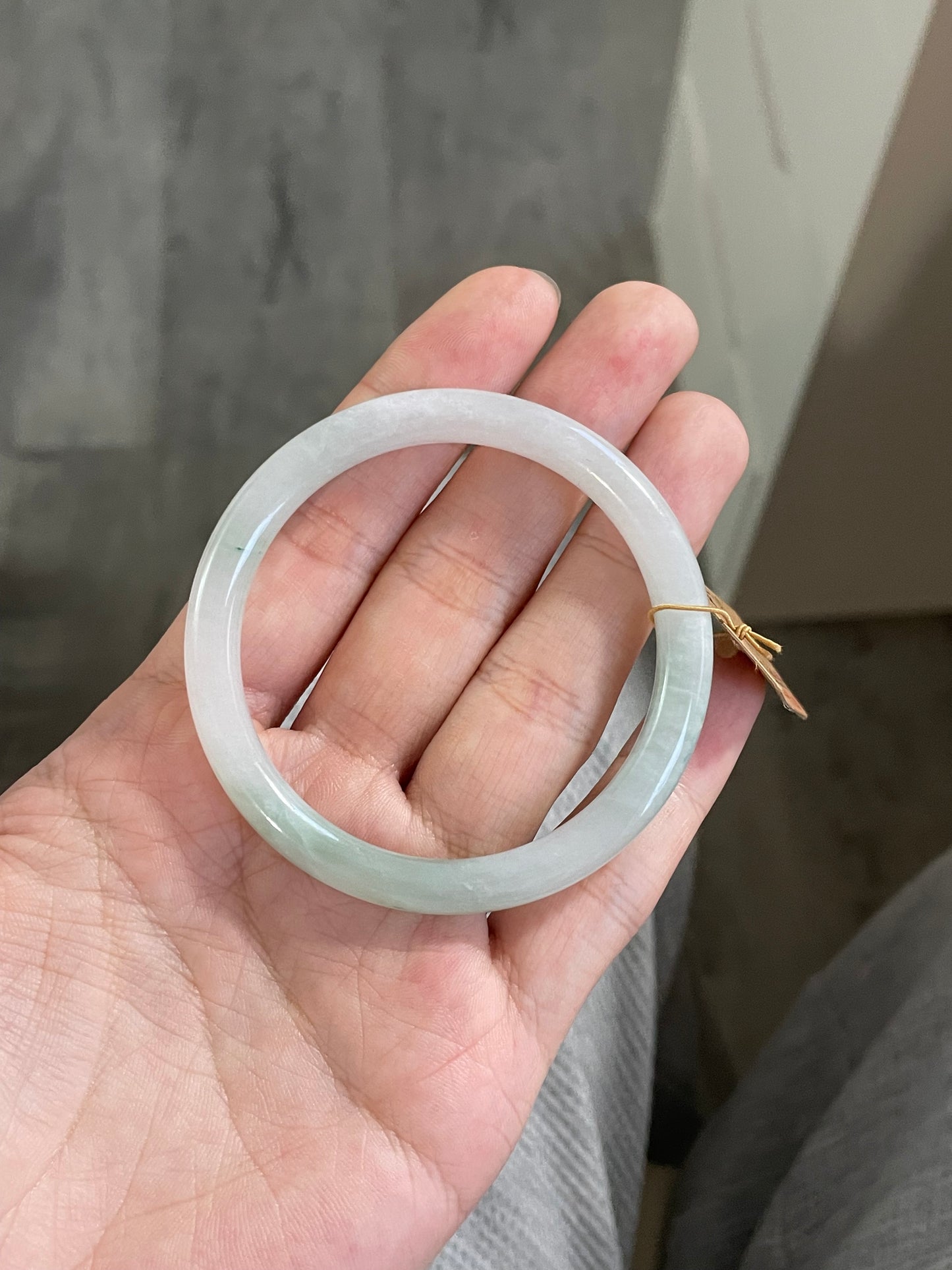 冰润圆条翡翠手镯 圈口 52.5