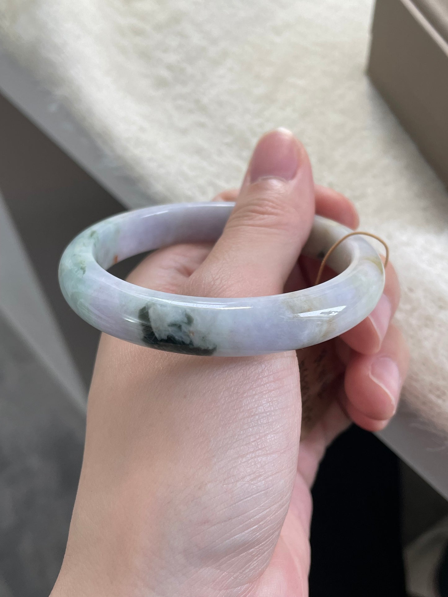 莫奈花园多彩翡翠手镯 圈口 57.1