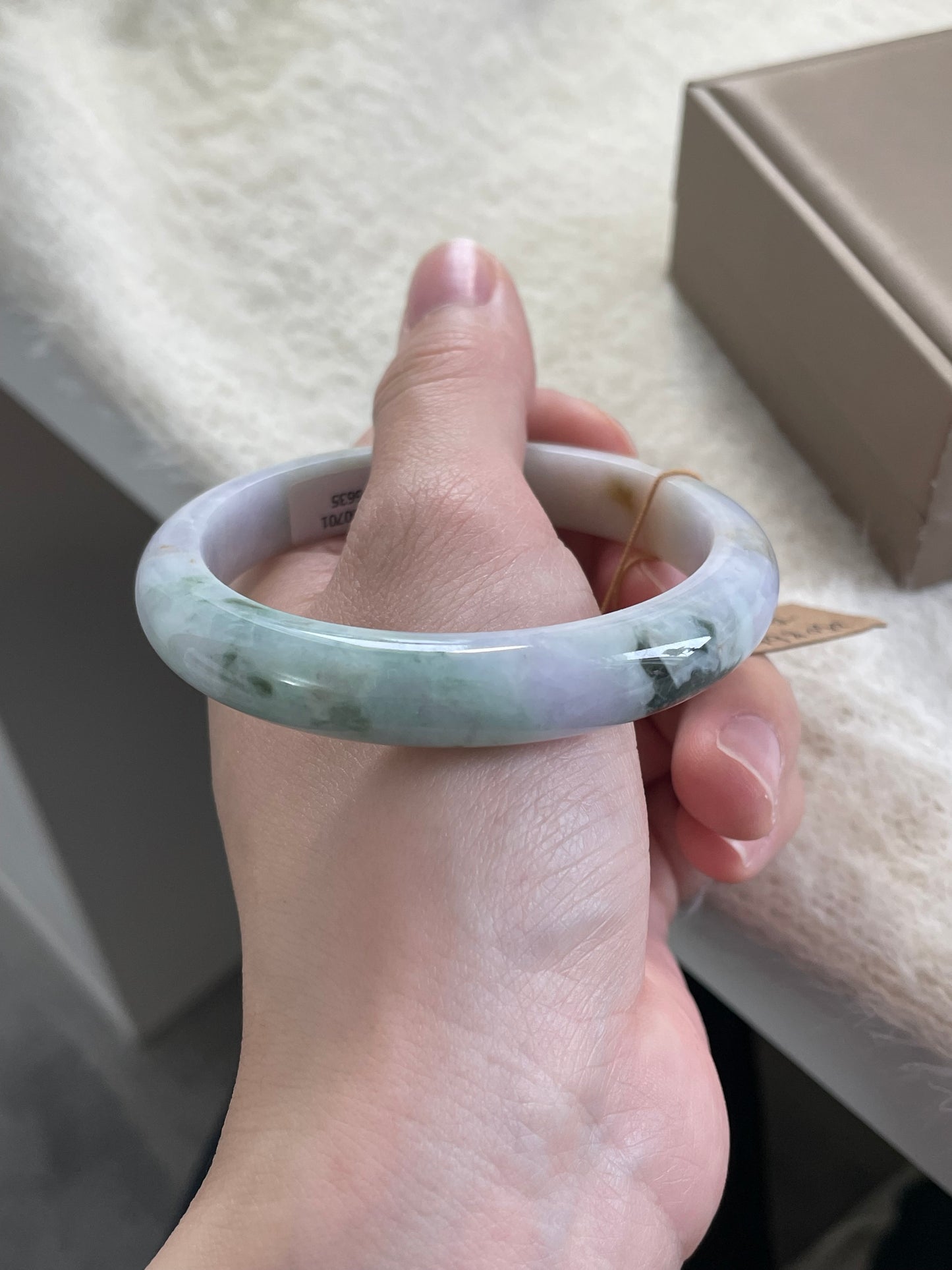 莫奈花园多彩翡翠手镯 圈口 57.1