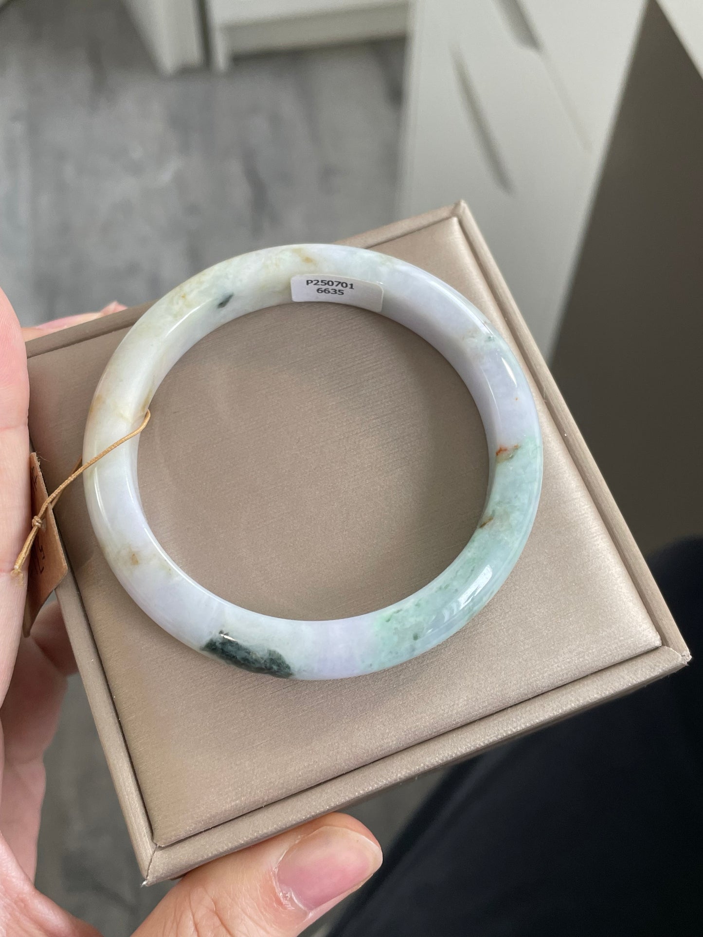 莫奈花园多彩翡翠手镯 圈口 57.1