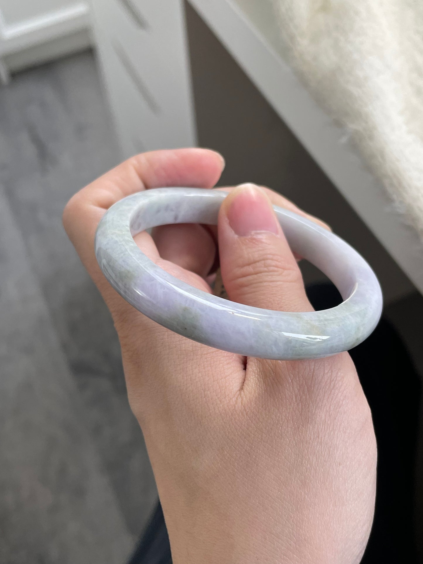 薰衣草花园双彩翡翠手镯 圈口 57.3