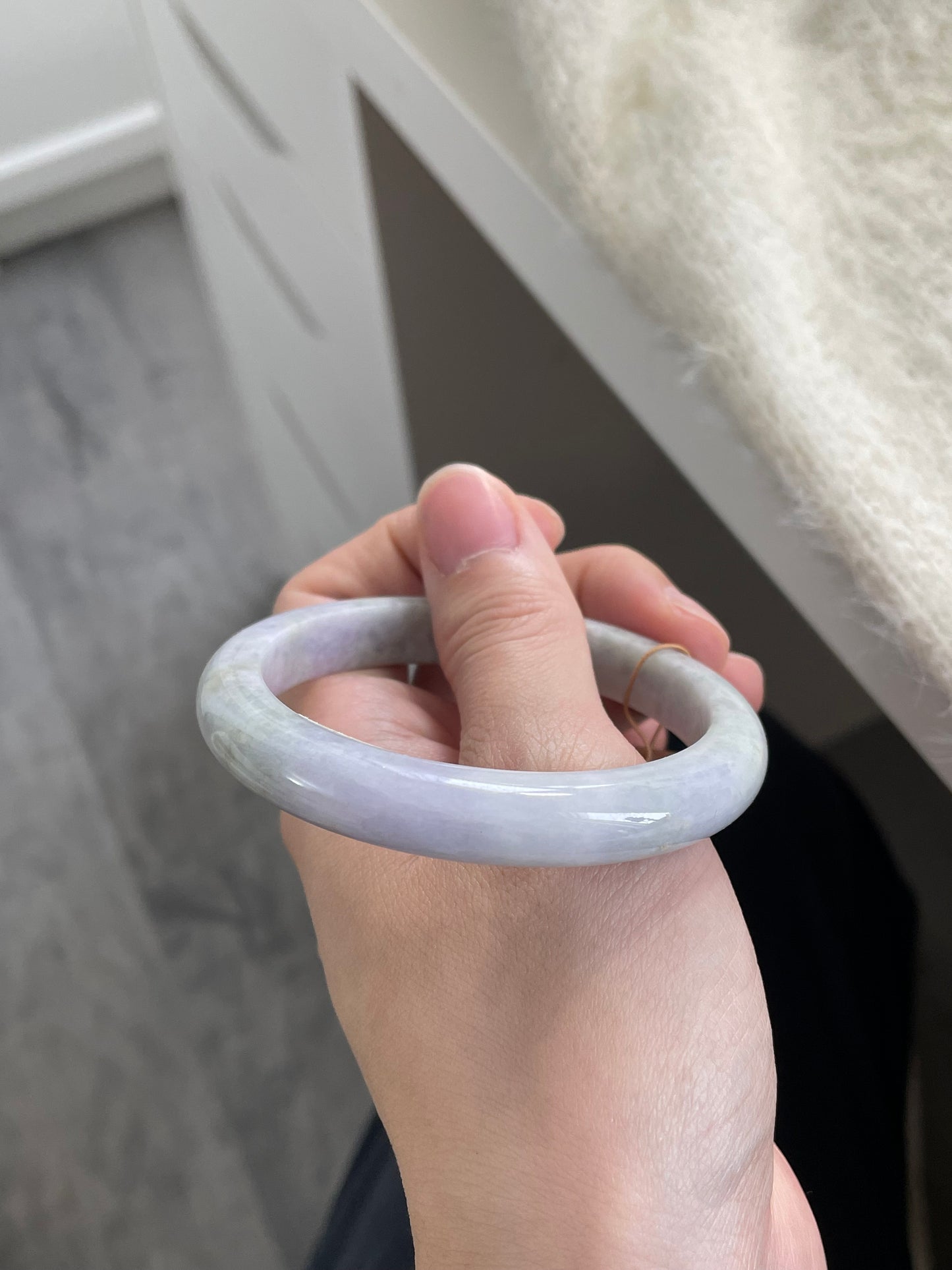 薰衣草花园双彩翡翠手镯 圈口 57.3