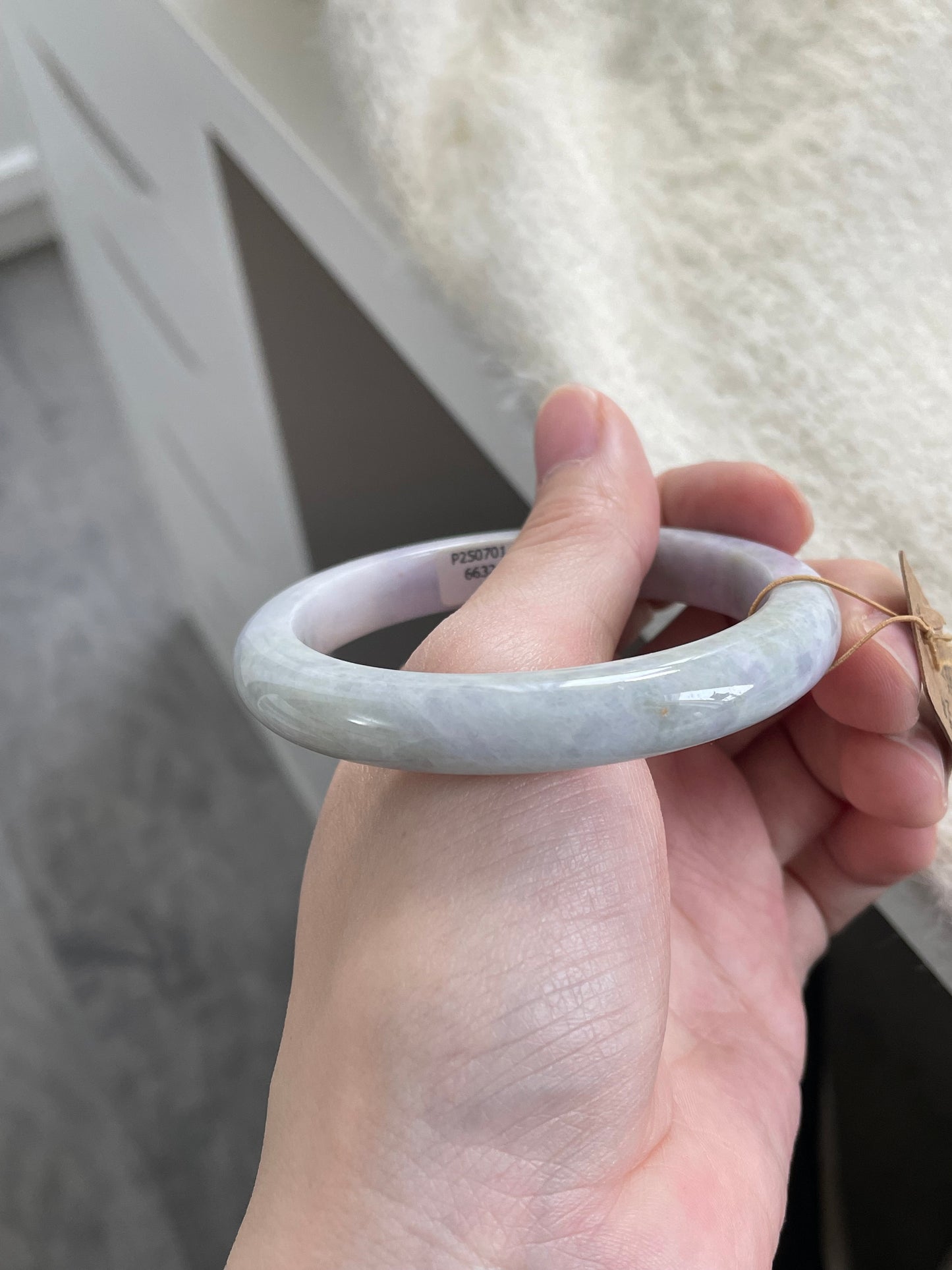 薰衣草花园双彩翡翠手镯 圈口 57.3