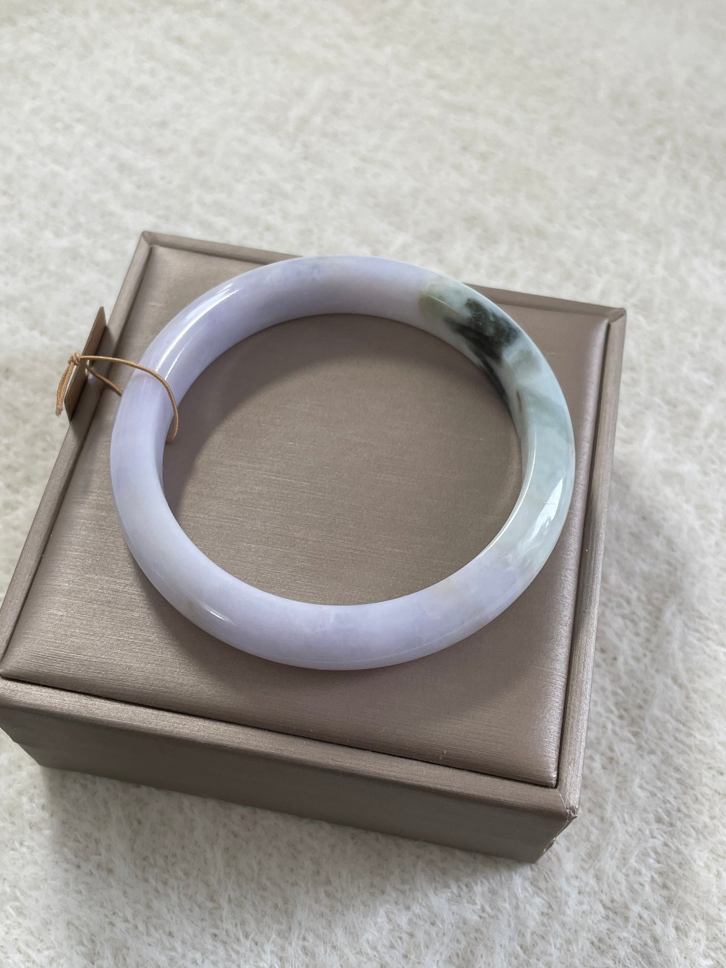 紫底翡翠手镯 圈口 57.5