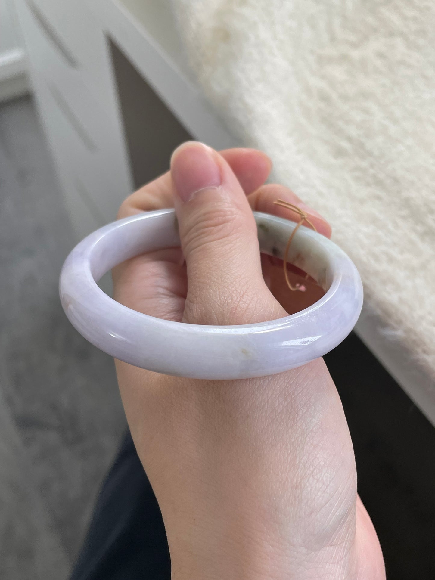 紫底翡翠手镯 圈口 57.5