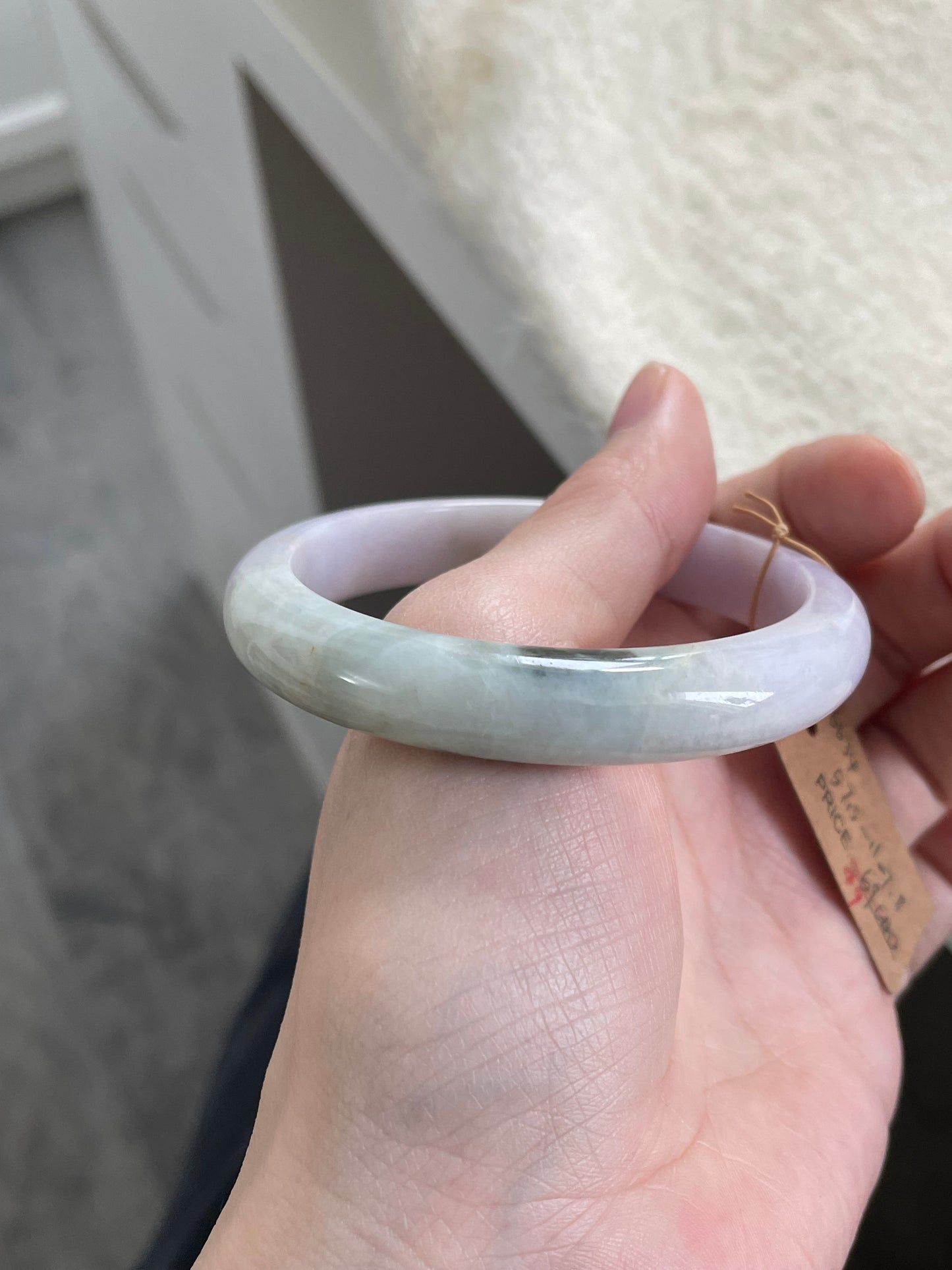 紫底翡翠手镯 圈口 57.5