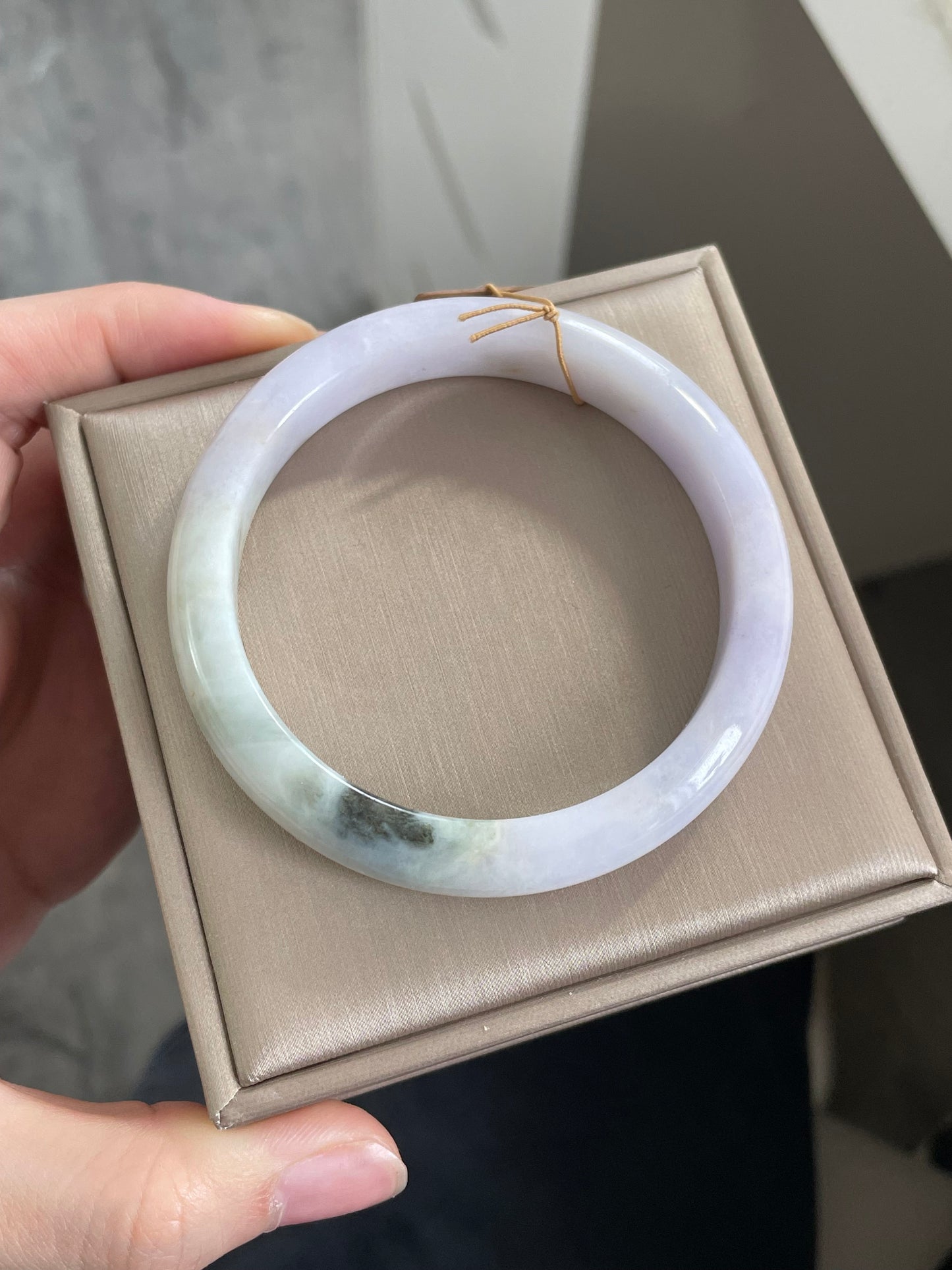 紫底翡翠手镯 圈口 57.5