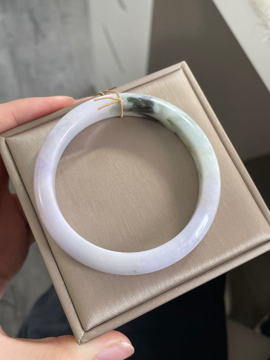 紫底翡翠手镯 圈口 57.5