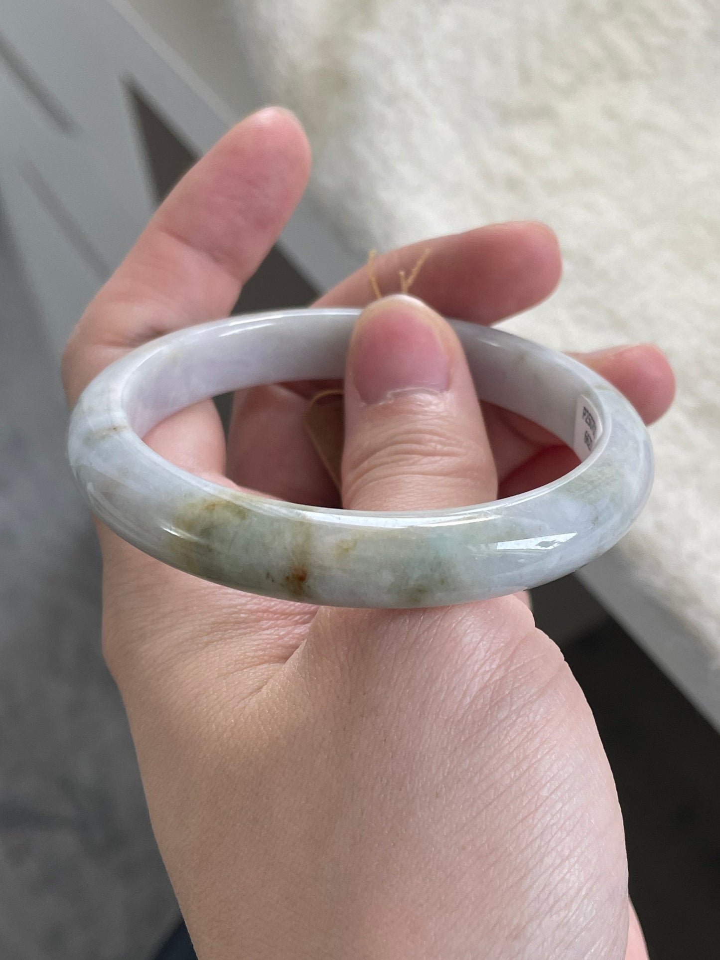 初秋黄绿双彩翡翠手镯 圈口 57.5