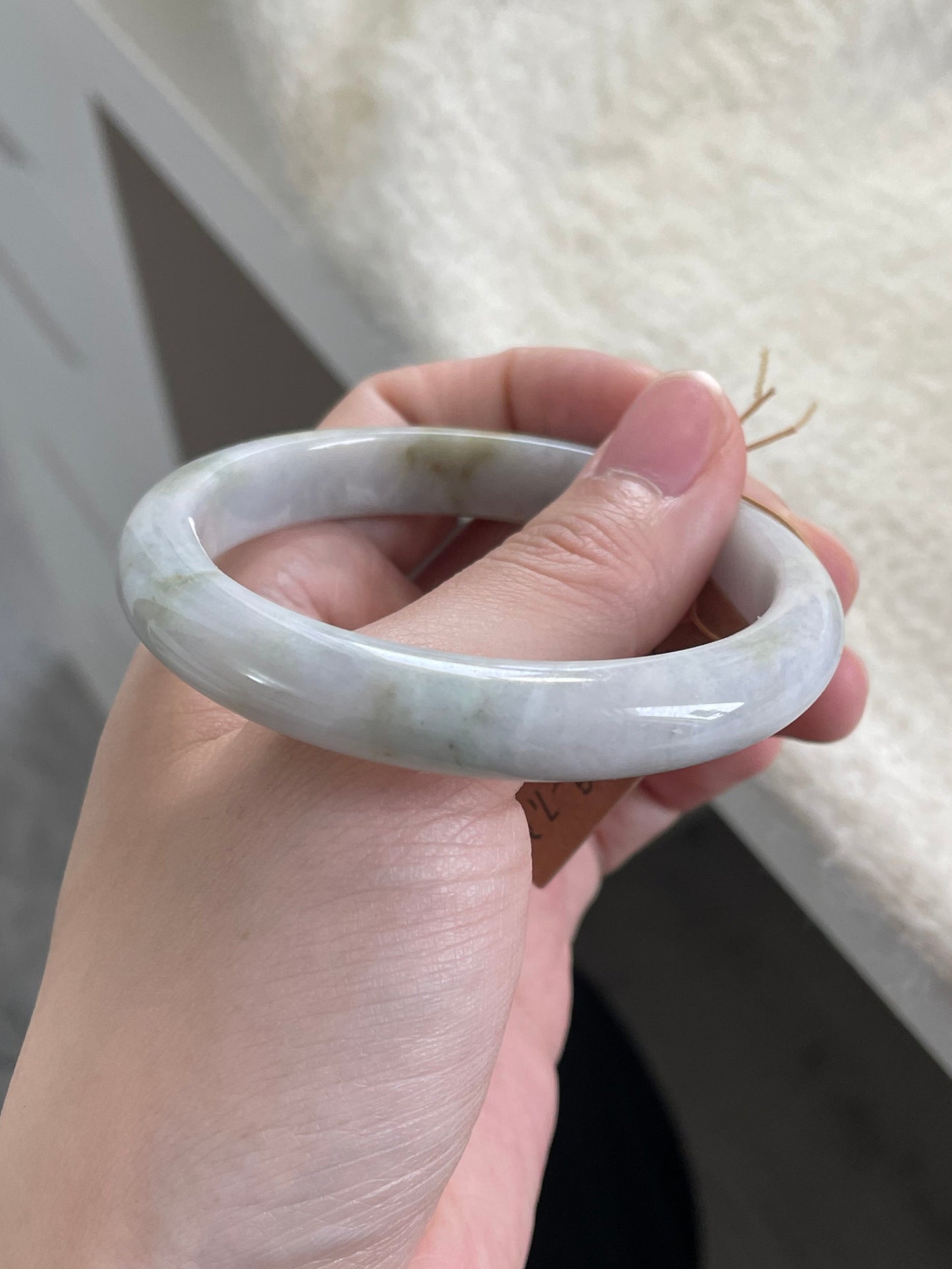 初秋黄绿双彩翡翠手镯 圈口 57.5