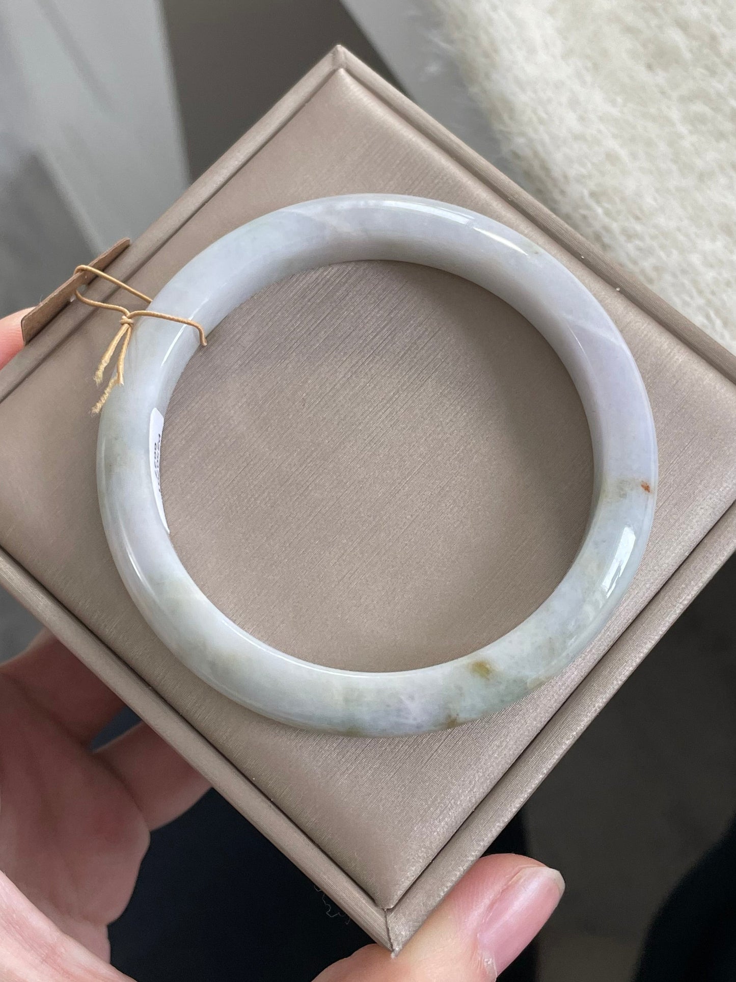 初秋黄绿双彩翡翠手镯 圈口 57.5