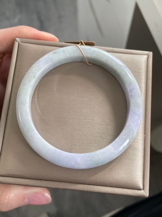 薰衣草花园双彩翡翠手镯 圈口 57.3