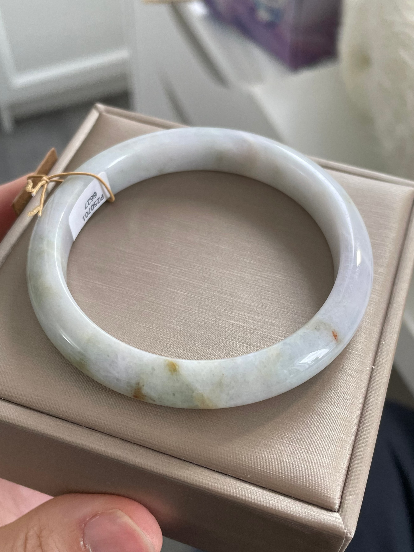 初秋黄绿双彩翡翠手镯 圈口 57.5