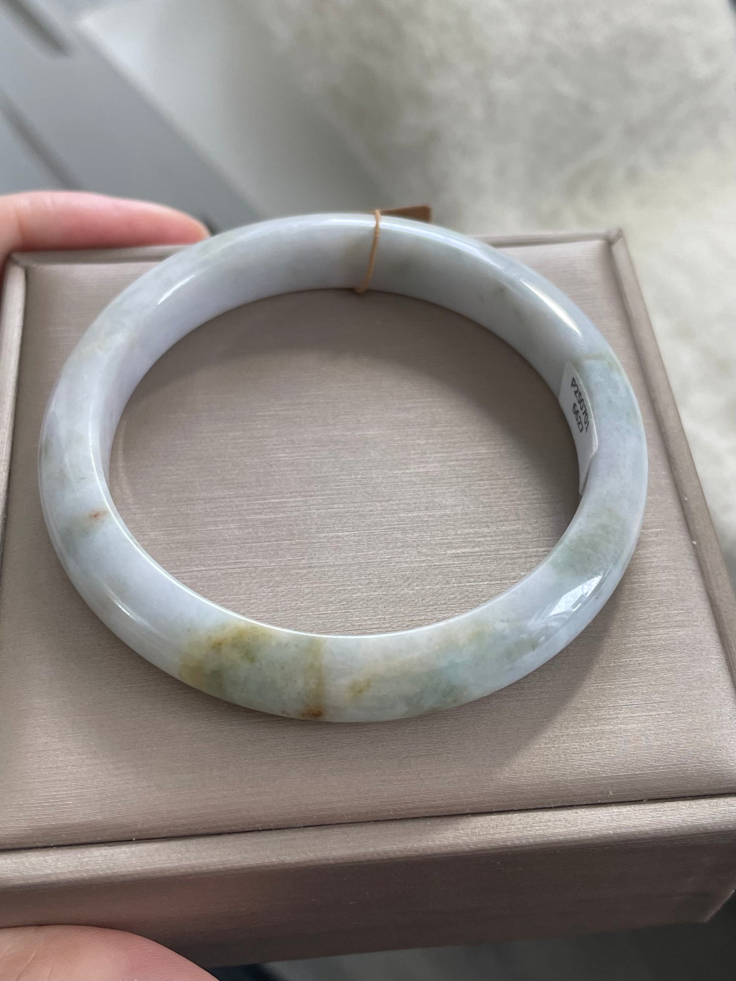 初秋黄绿双彩翡翠手镯 圈口 57.5