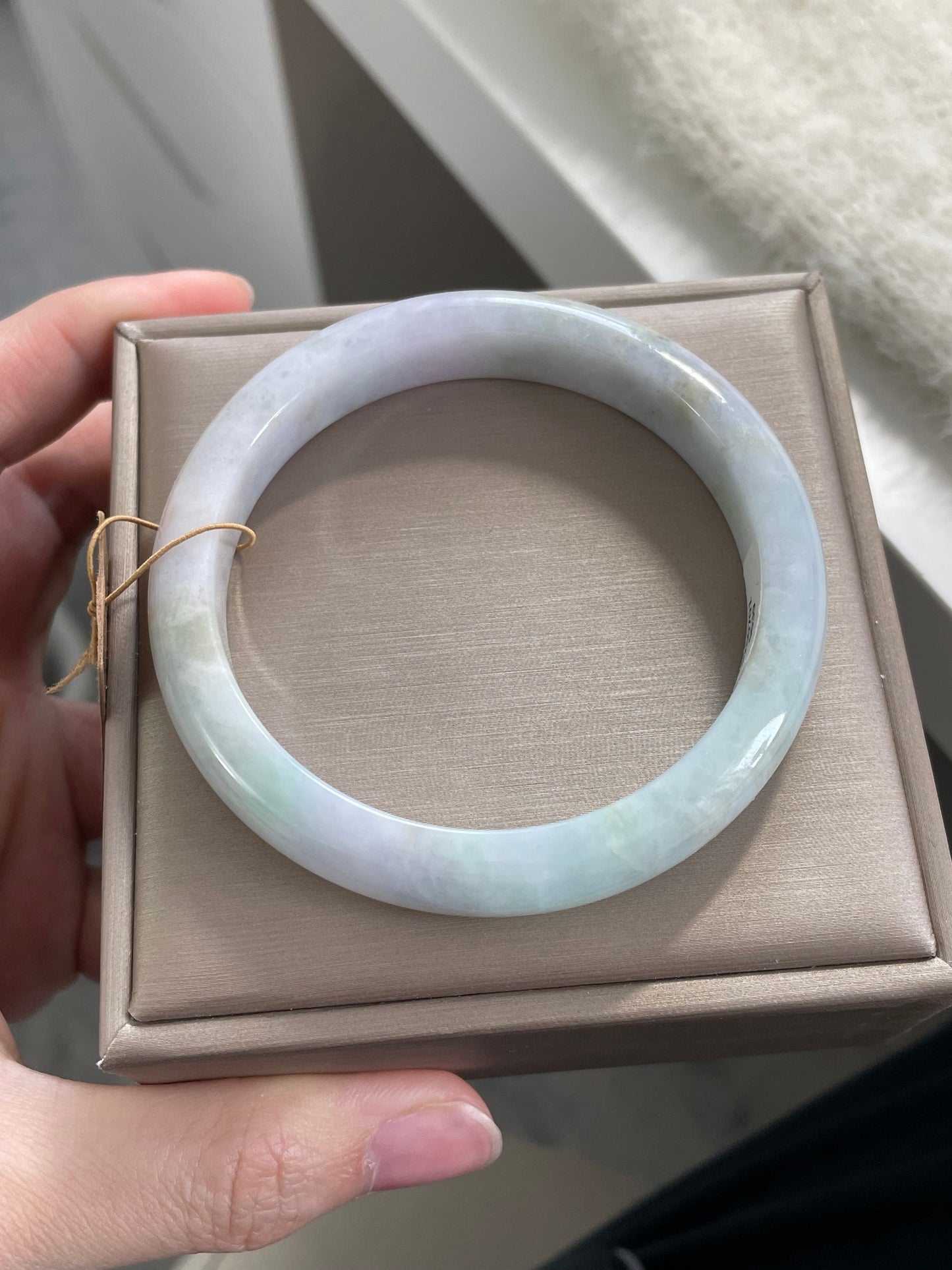 多彩翡翠手镯 圈口 58.4