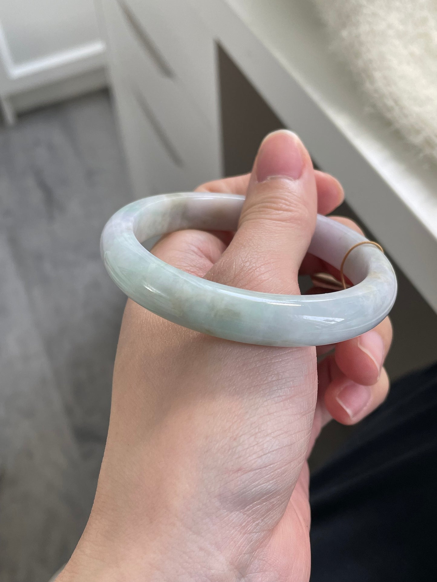 多彩翡翠手镯 圈口 58.4