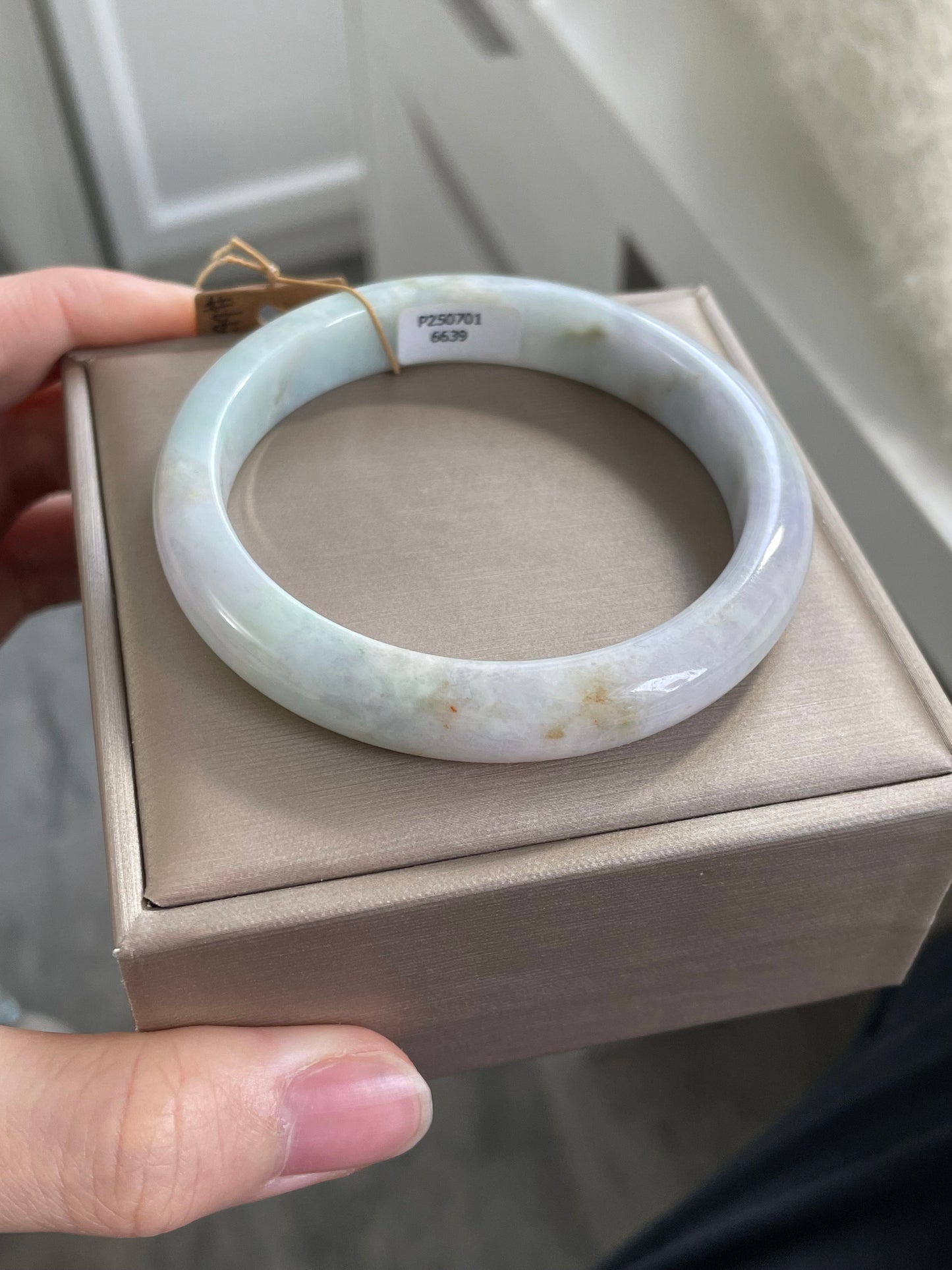 多彩翡翠手镯 圈口 58.4