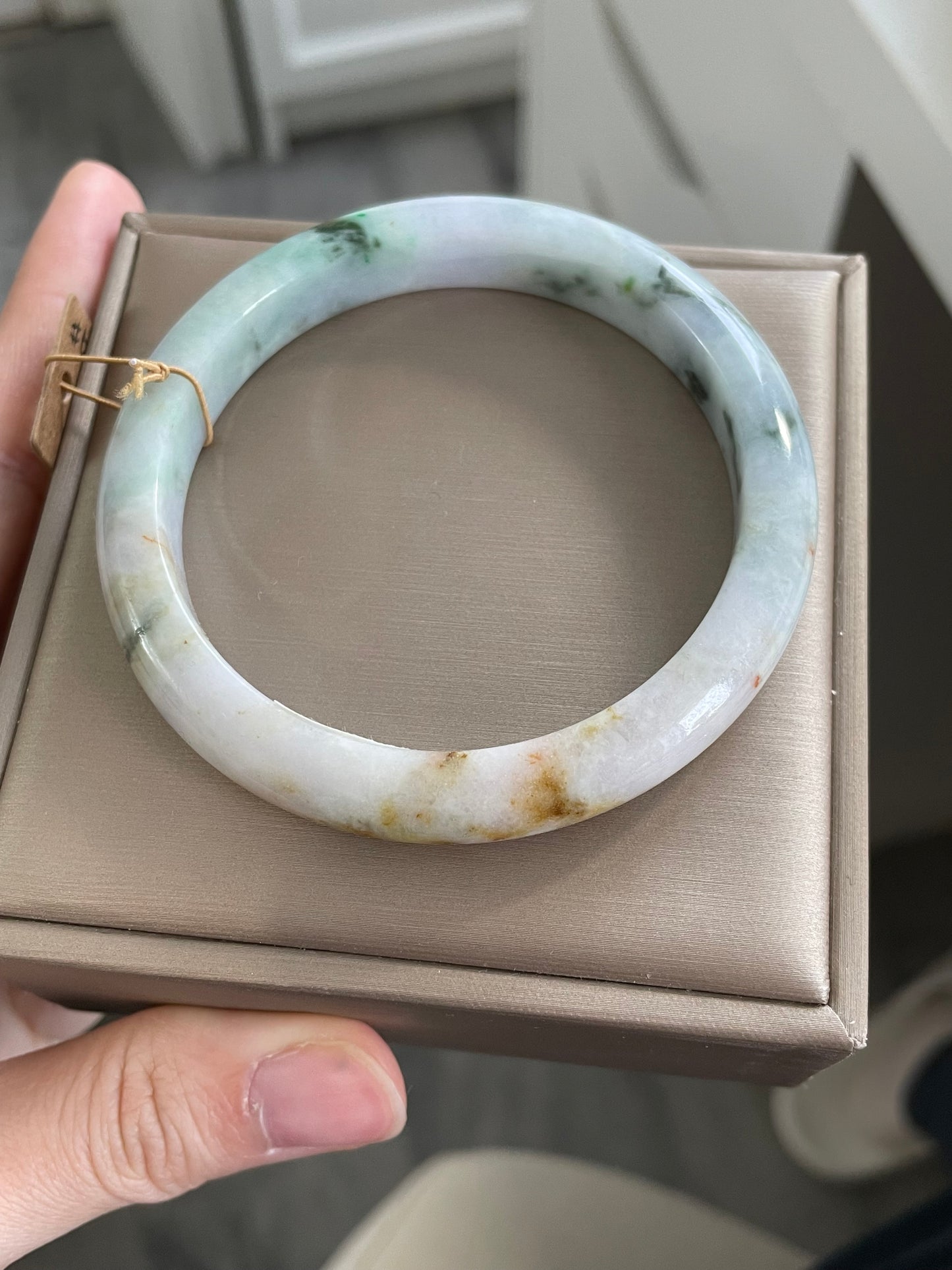 浓色系多彩翡翠手镯 圈口58.3