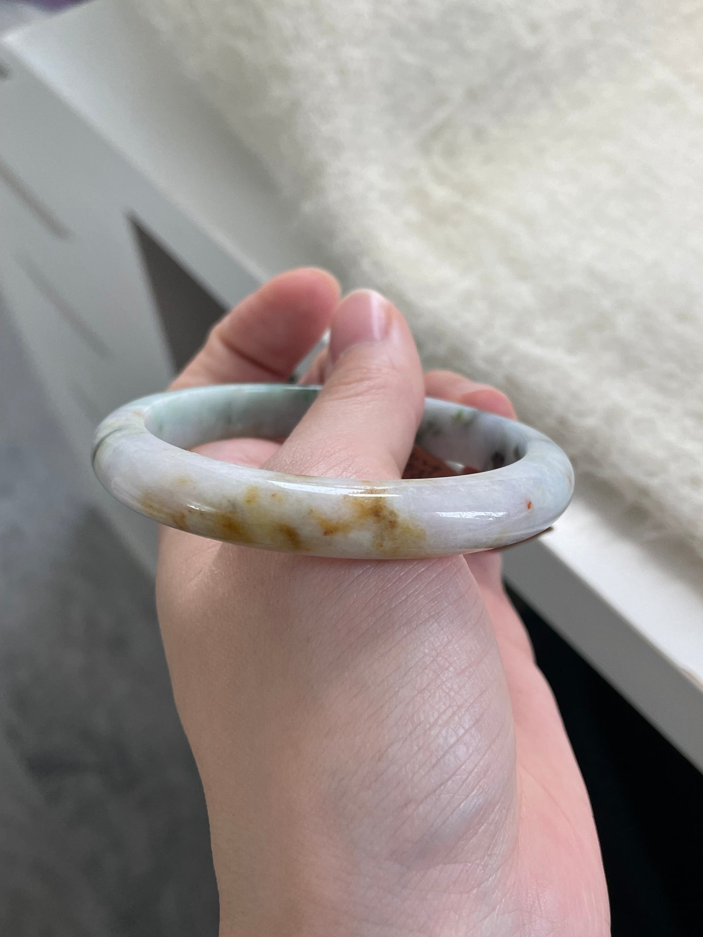 浓色系多彩翡翠手镯 圈口58.3