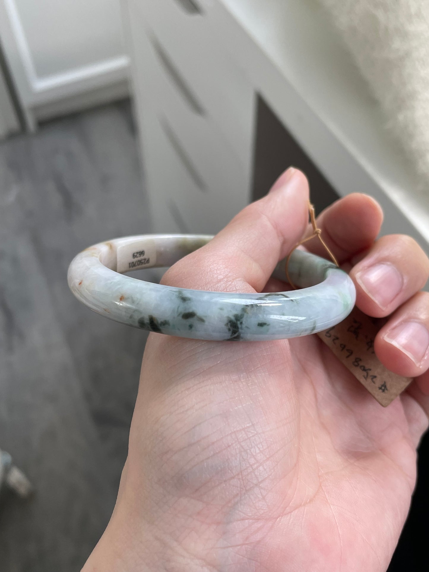 浓色系多彩翡翠手镯 圈口58.3