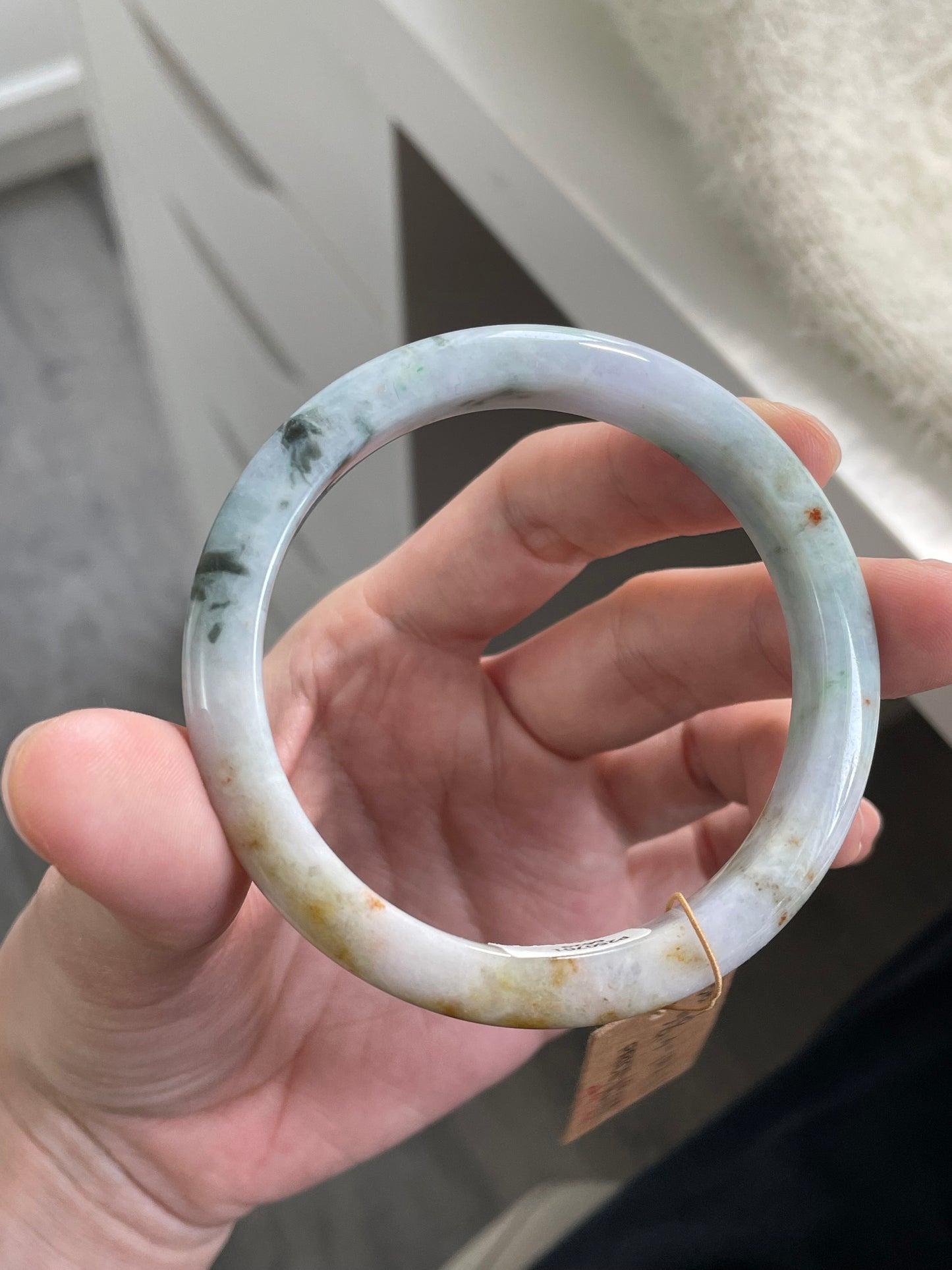 浓色系多彩翡翠手镯 圈口58.3