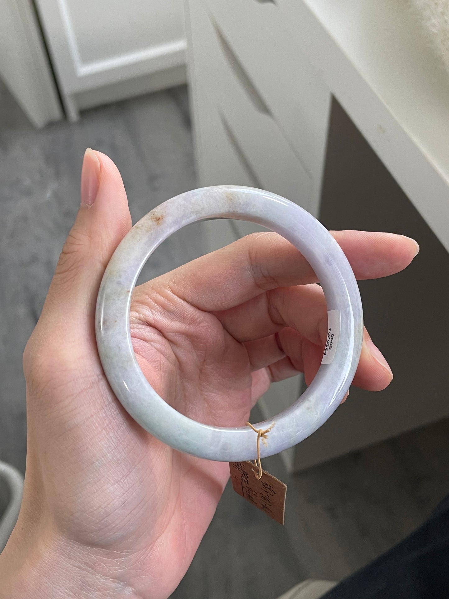 紫色多彩翡翠手镯 圈口 58.3