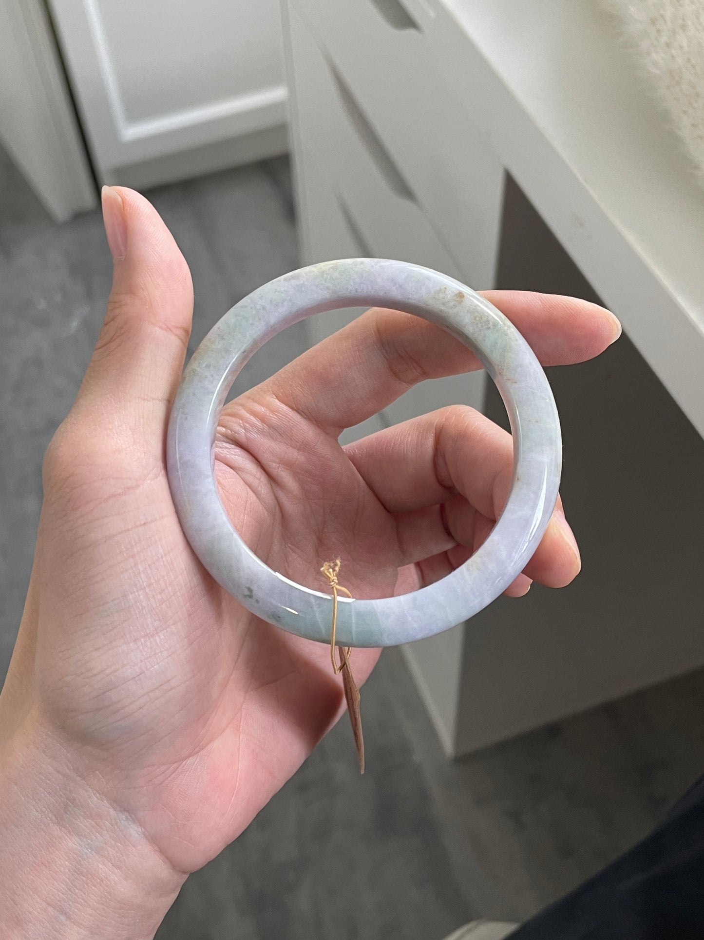 紫色多彩翡翠手镯 圈口 58.3