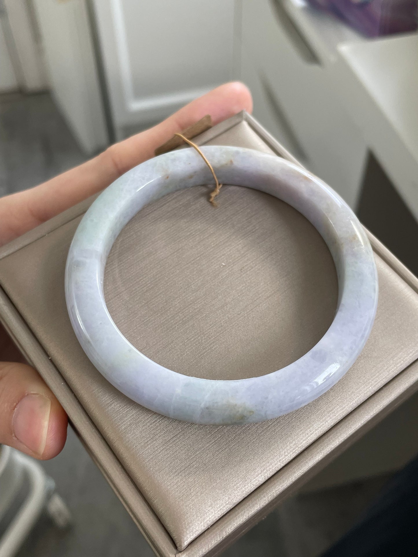 紫色多彩翡翠手镯 圈口 58.3