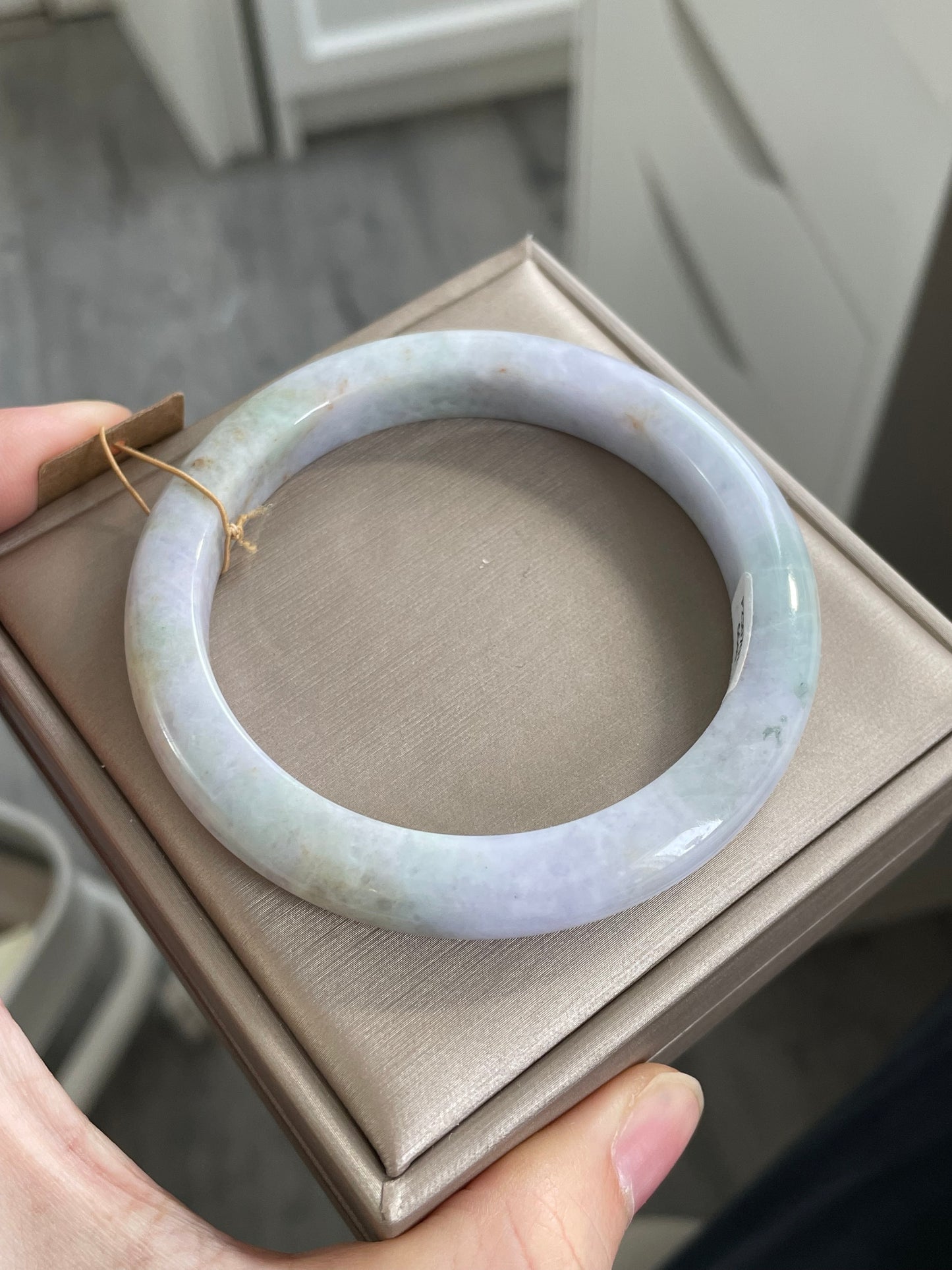 紫色多彩翡翠手镯 圈口 58.3