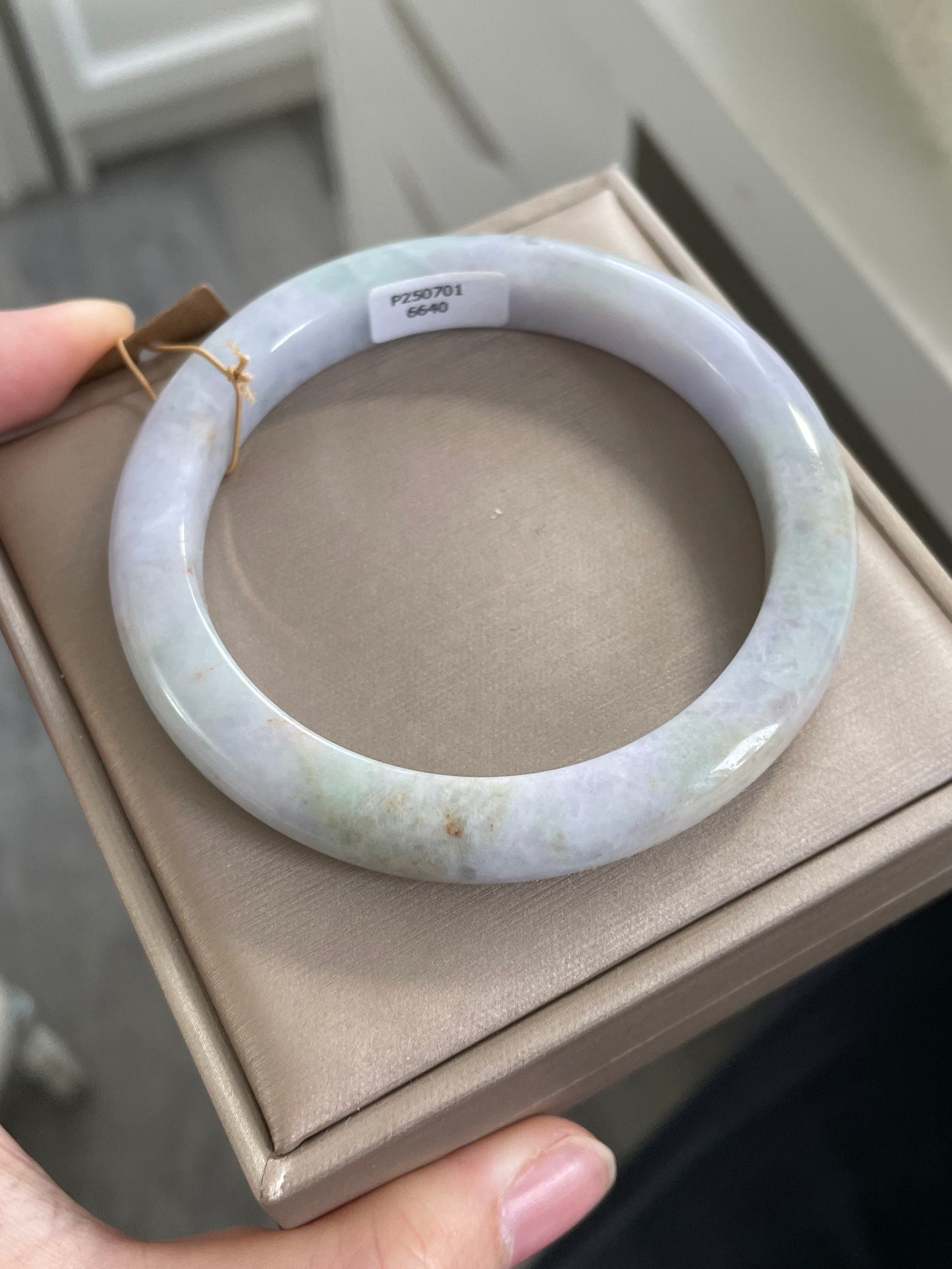 紫色多彩翡翠手镯 圈口 58.3