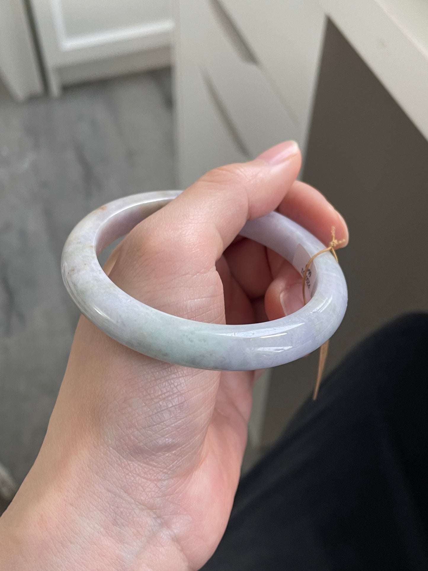 紫色多彩翡翠手镯 圈口 58.3