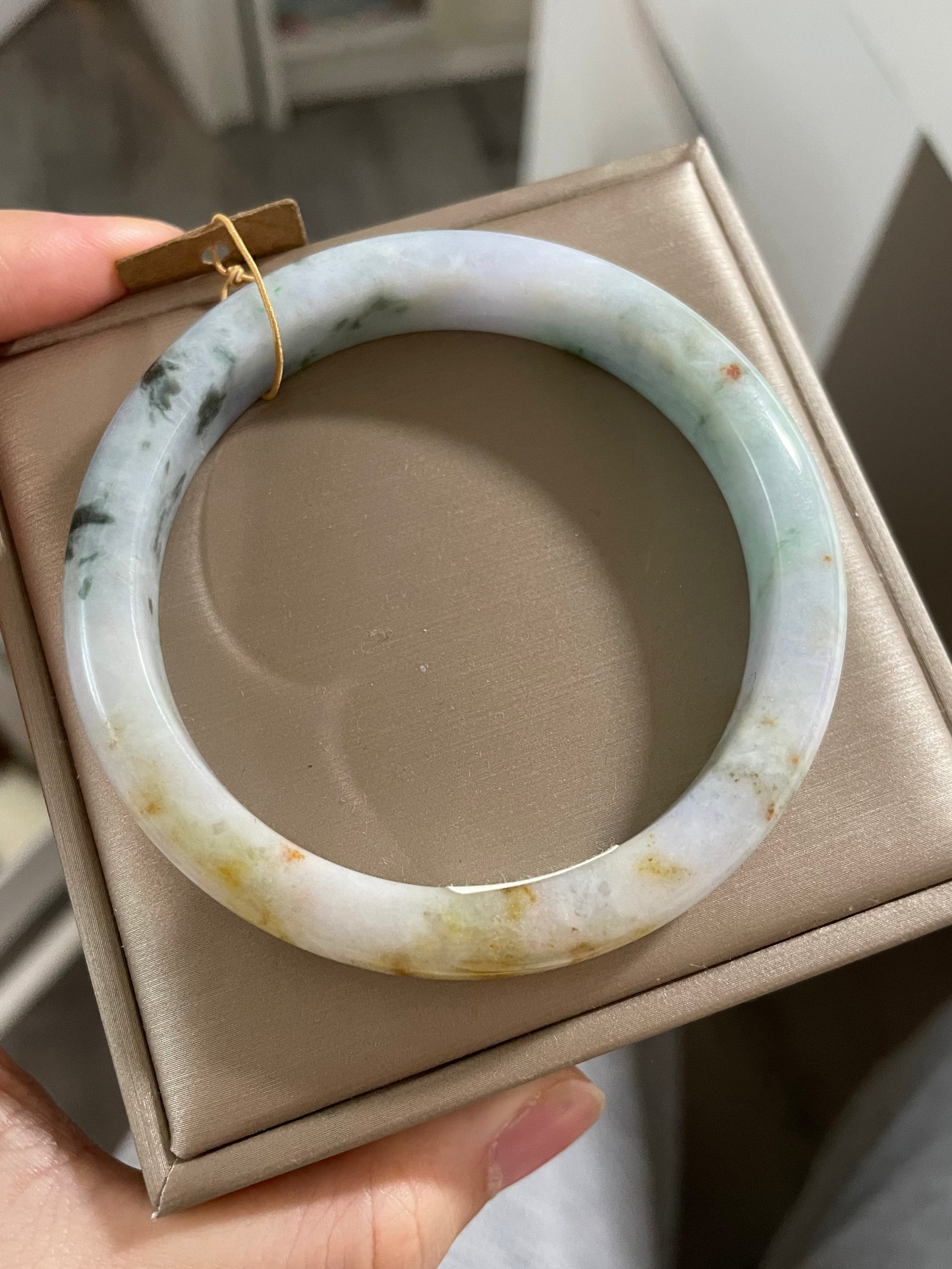 浓色系多彩翡翠手镯 圈口58.3