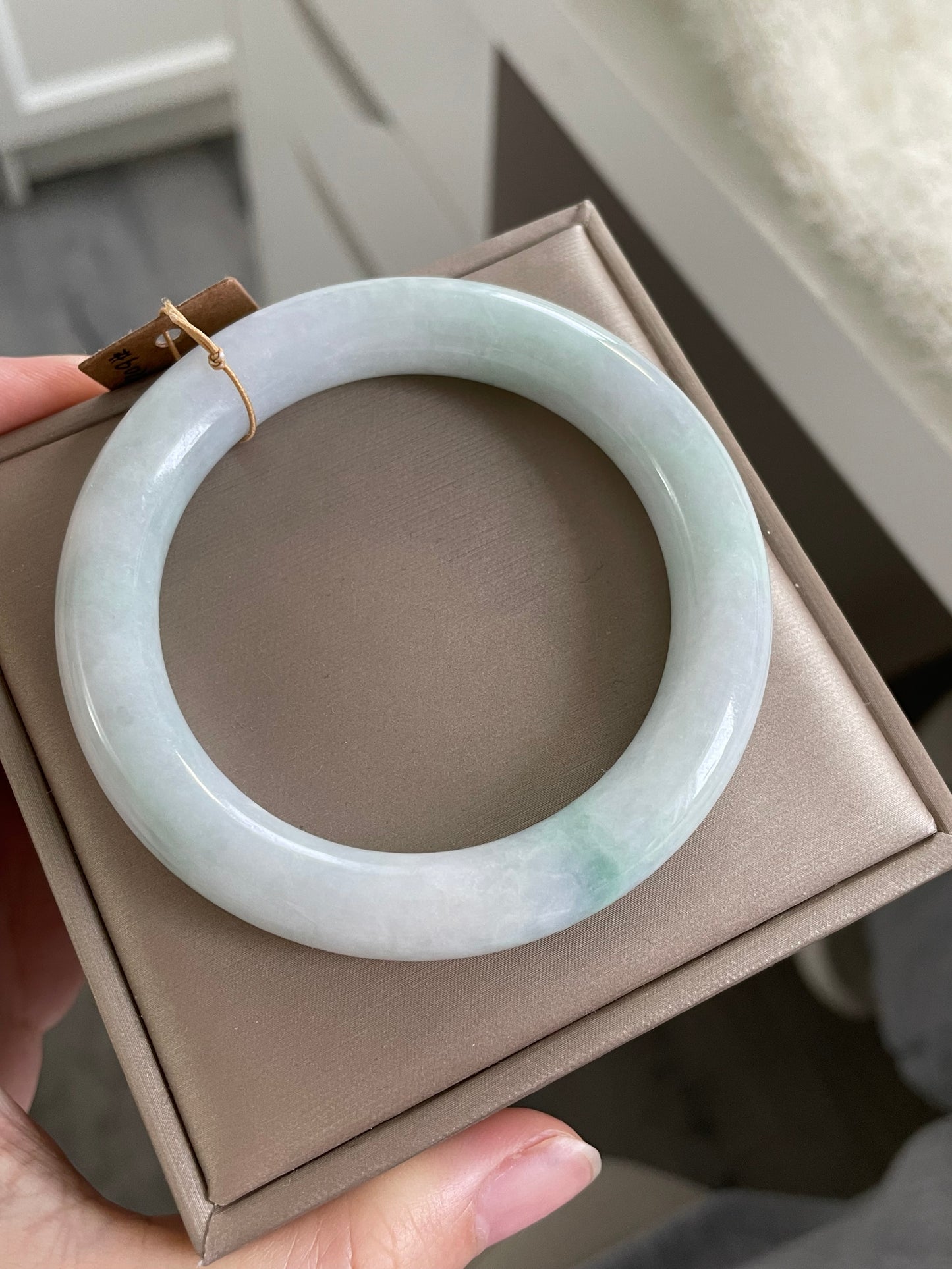 圆条多彩翡翠手镯 圈口 54