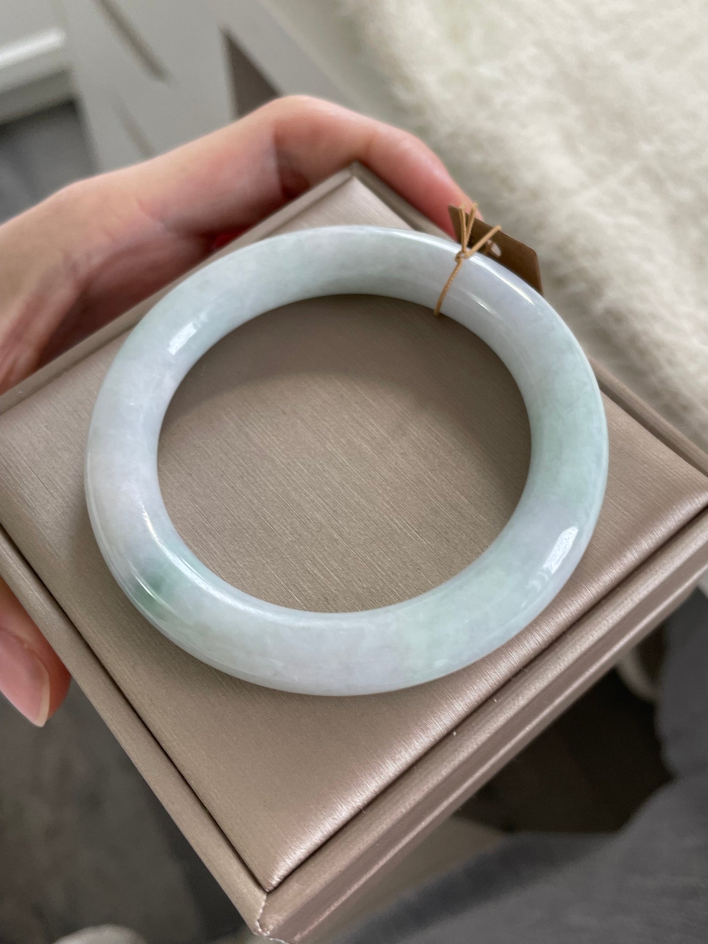 圆条多彩翡翠手镯 圈口 54