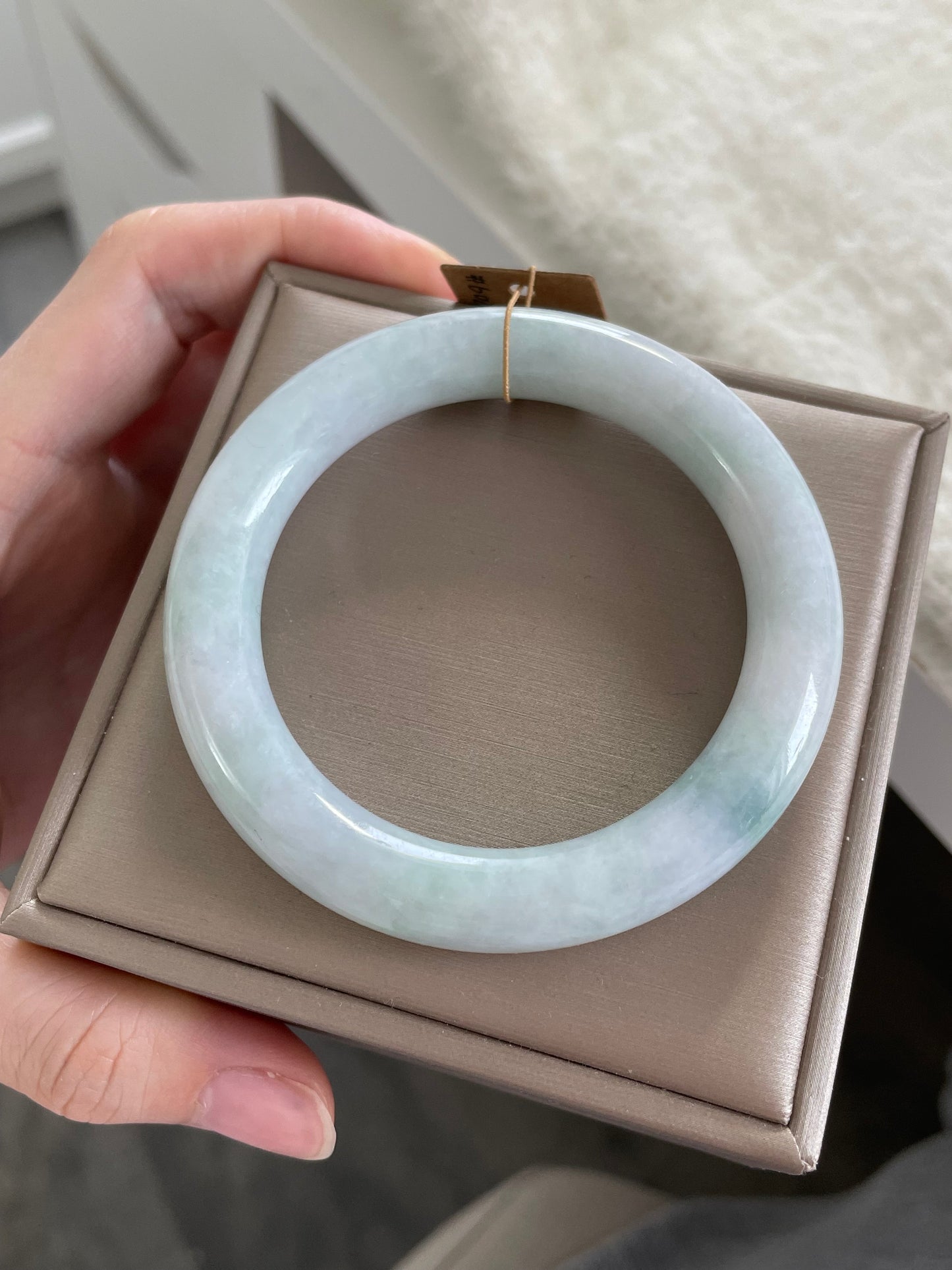 圆条多彩翡翠手镯 圈口 54