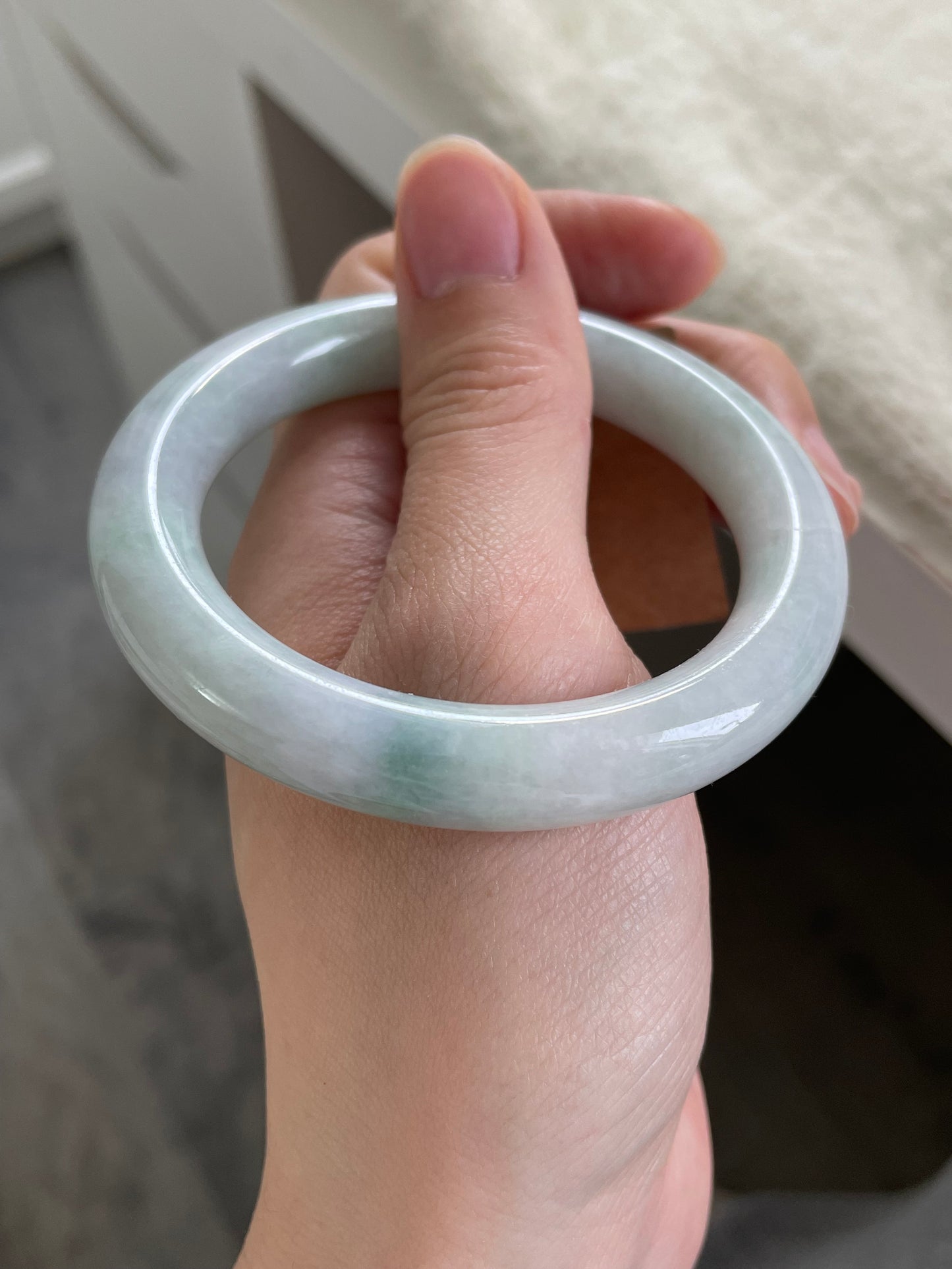 圆条多彩翡翠手镯 圈口 54