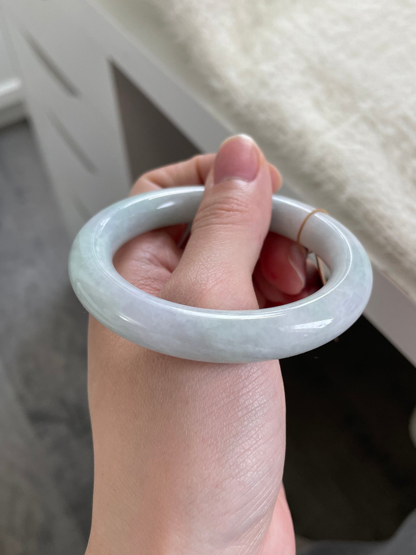 圆条多彩翡翠手镯 圈口 54